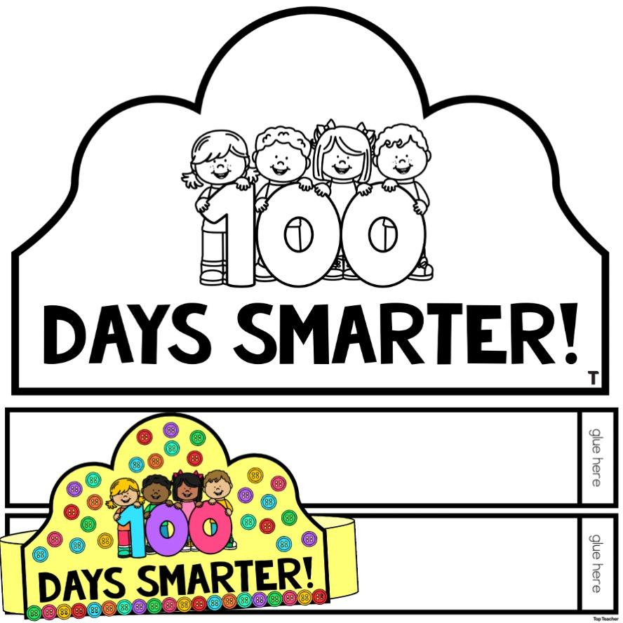 100 Days Of School Crown Craft - Top Teacher intended for 100 Days Smarter Crown Free Printable