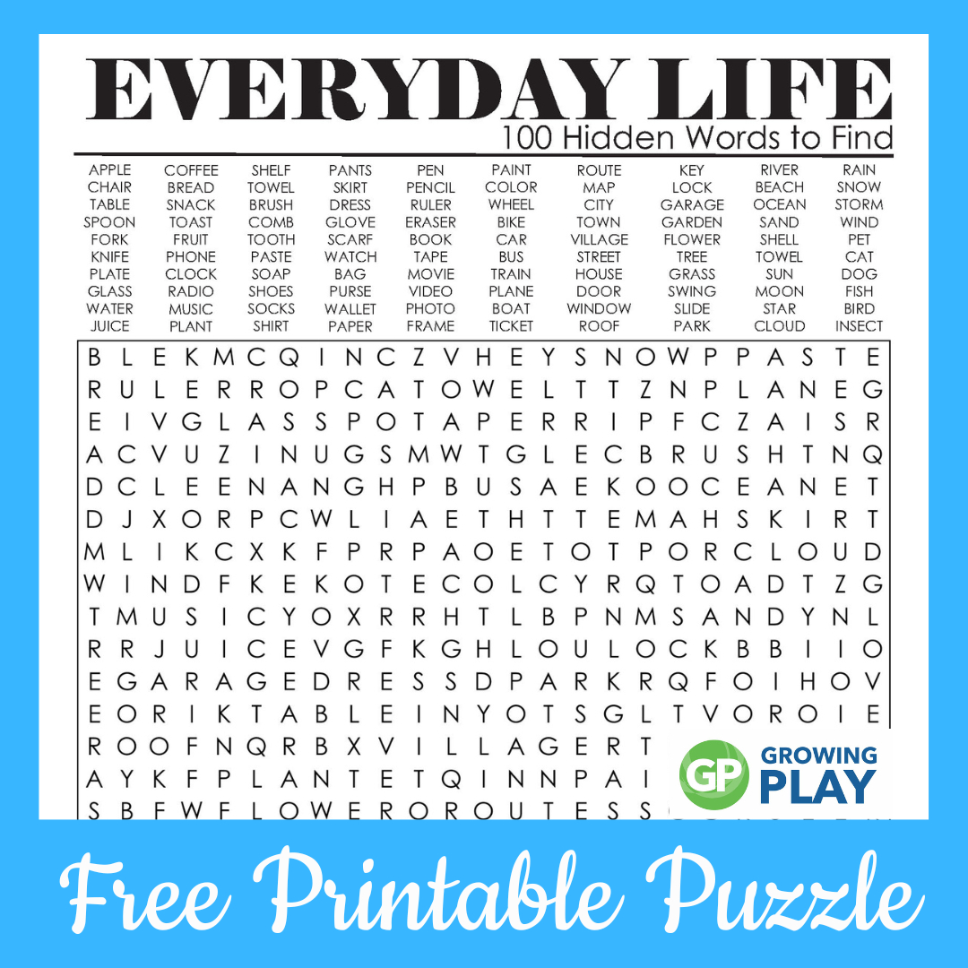 100 Hard Word Search Puzzles Printable - Free - Growing Play within Free Printable Wordsearch For Adults