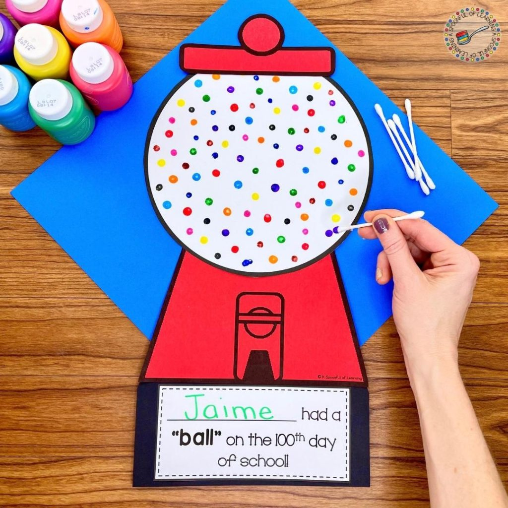 100Th Day Of School Crafts For Kindergarten - A Spoonful Of Learning throughout 100Th Day Gumball Machine Printable