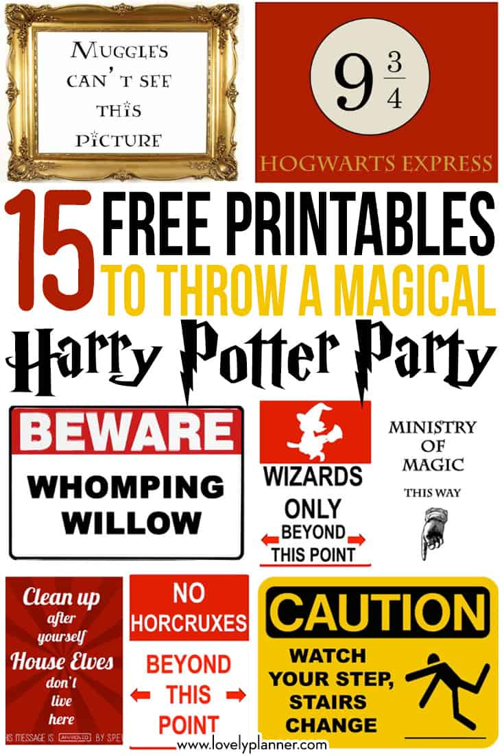 15 Free Harry Potter Party Printables - Lovely Planner intended for Harry Potter Printable Posters Free
