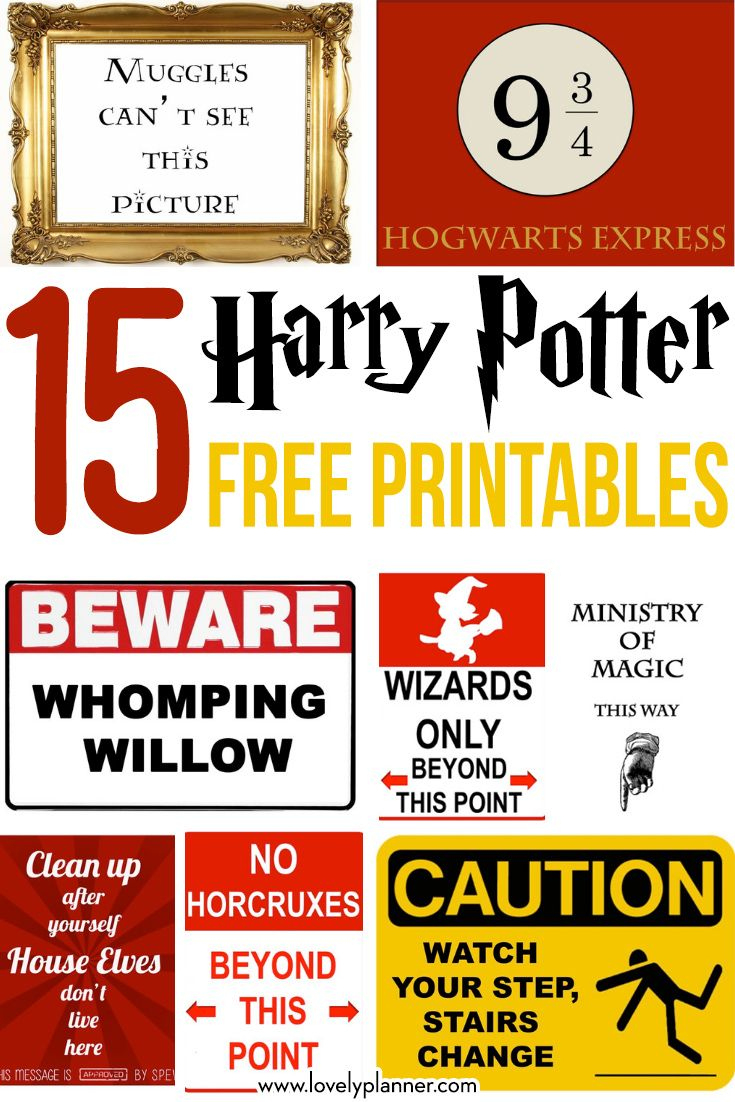 15 Free Harry Potter Party Printables with Free Printable Harry Potter Posters