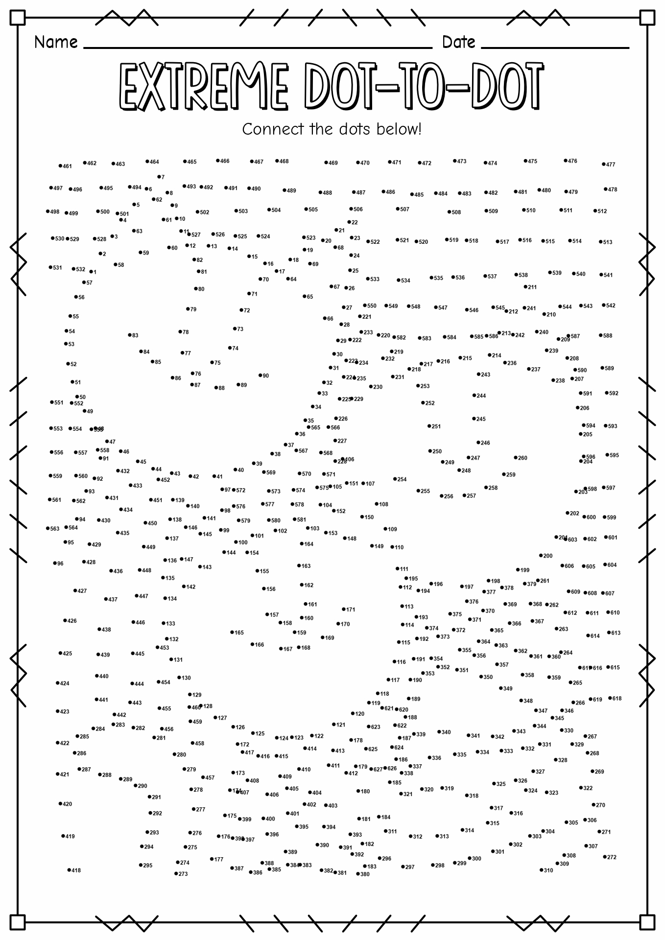 16 Hard Dot To Dot Worksheets - Free Pdf At Worksheeto with Free Printable Extreme Dot to Dot