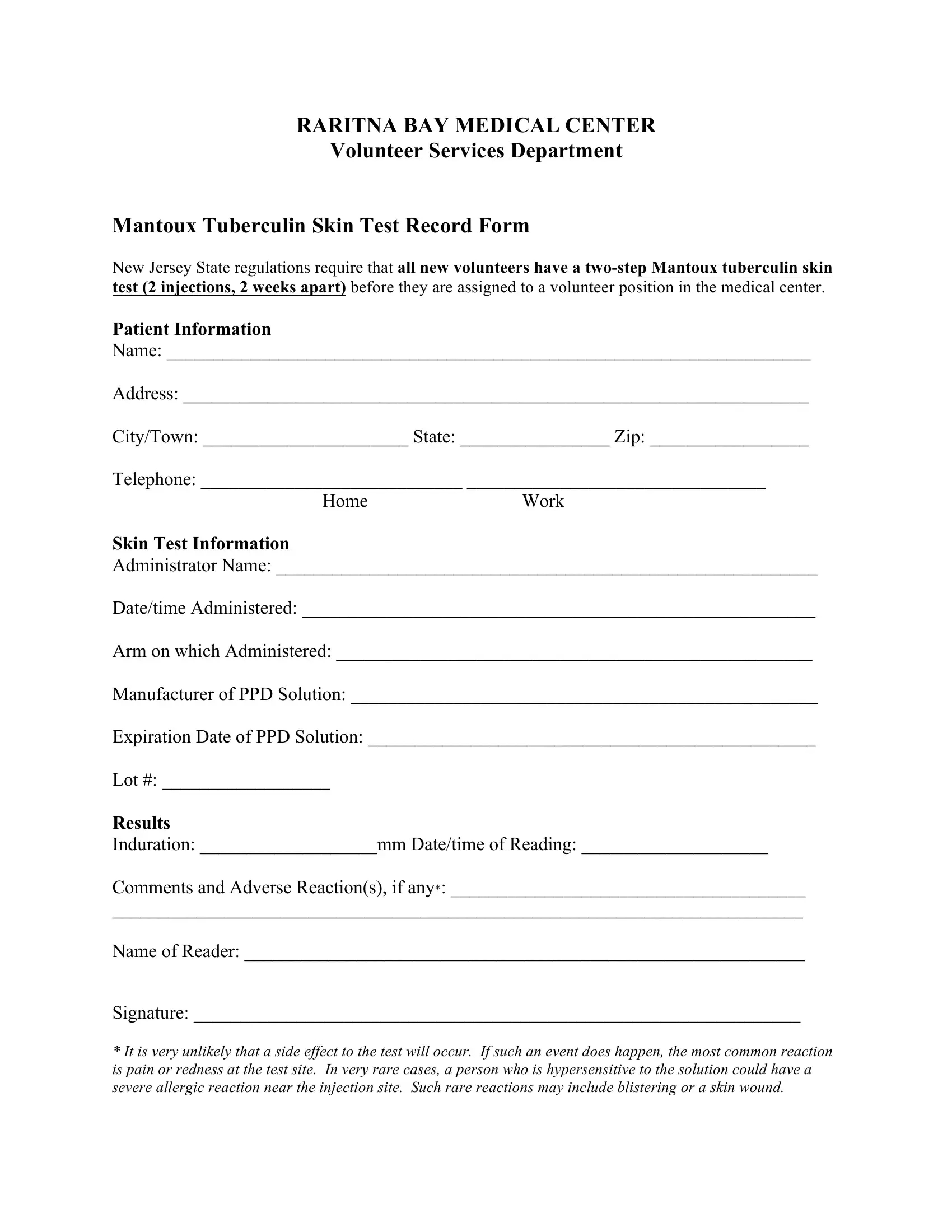 2-Step Tb Test Form ≡ Fill Out Printable Pdf Forms Online for Tb Test Form Printable Free