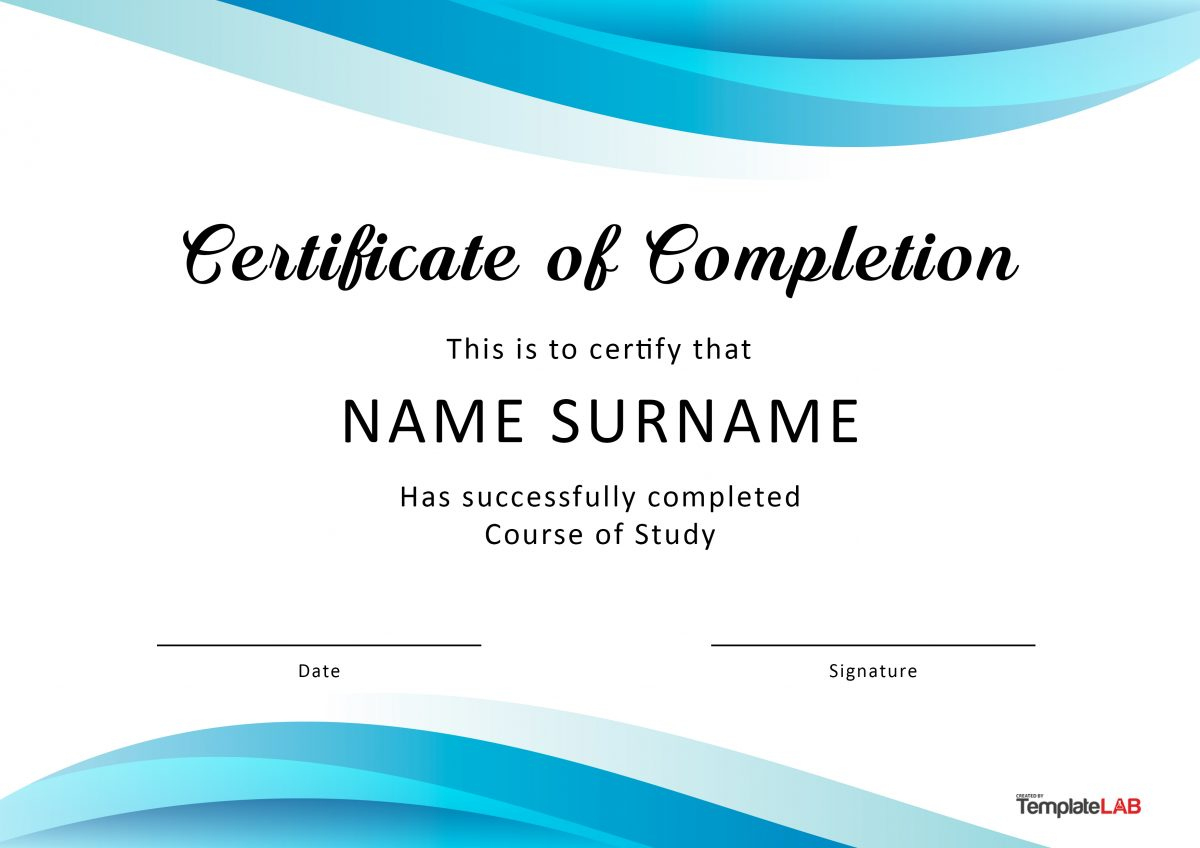 23 Free Certificate Of Completion Templates [Word, Powerpoint] for Free Certificates Of Completion Printables
