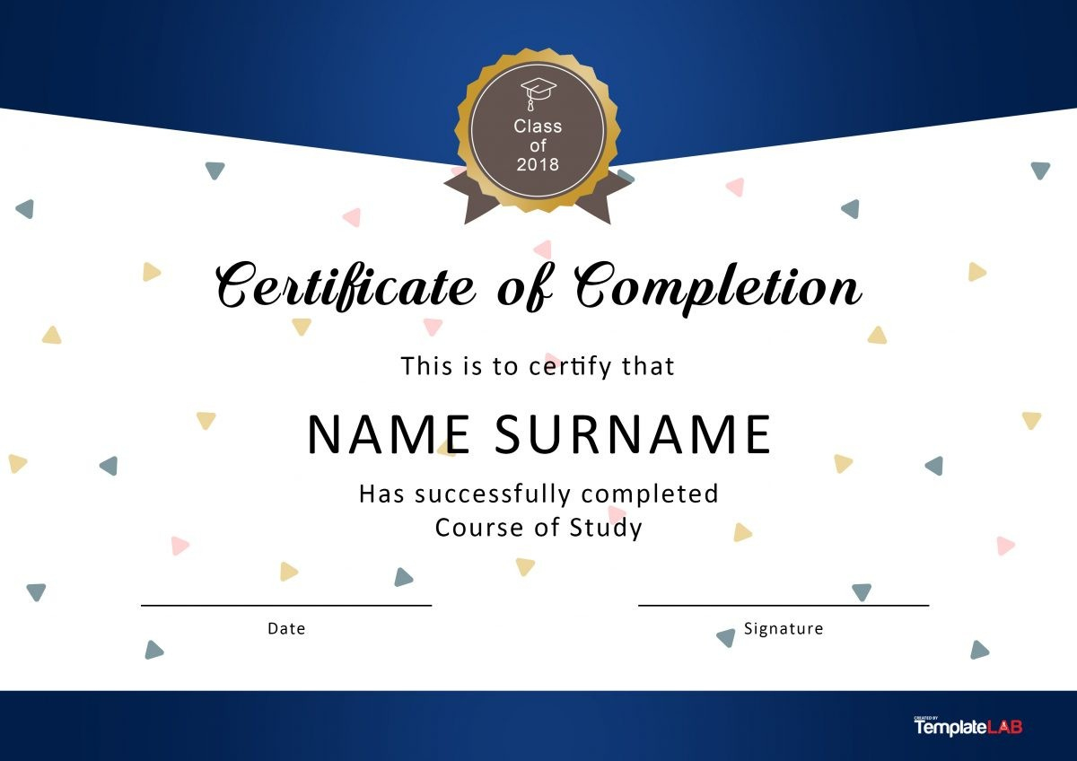 23 Free Certificate Of Completion Templates [Word, Powerpoint] in Free Certificates Of Completion Printables