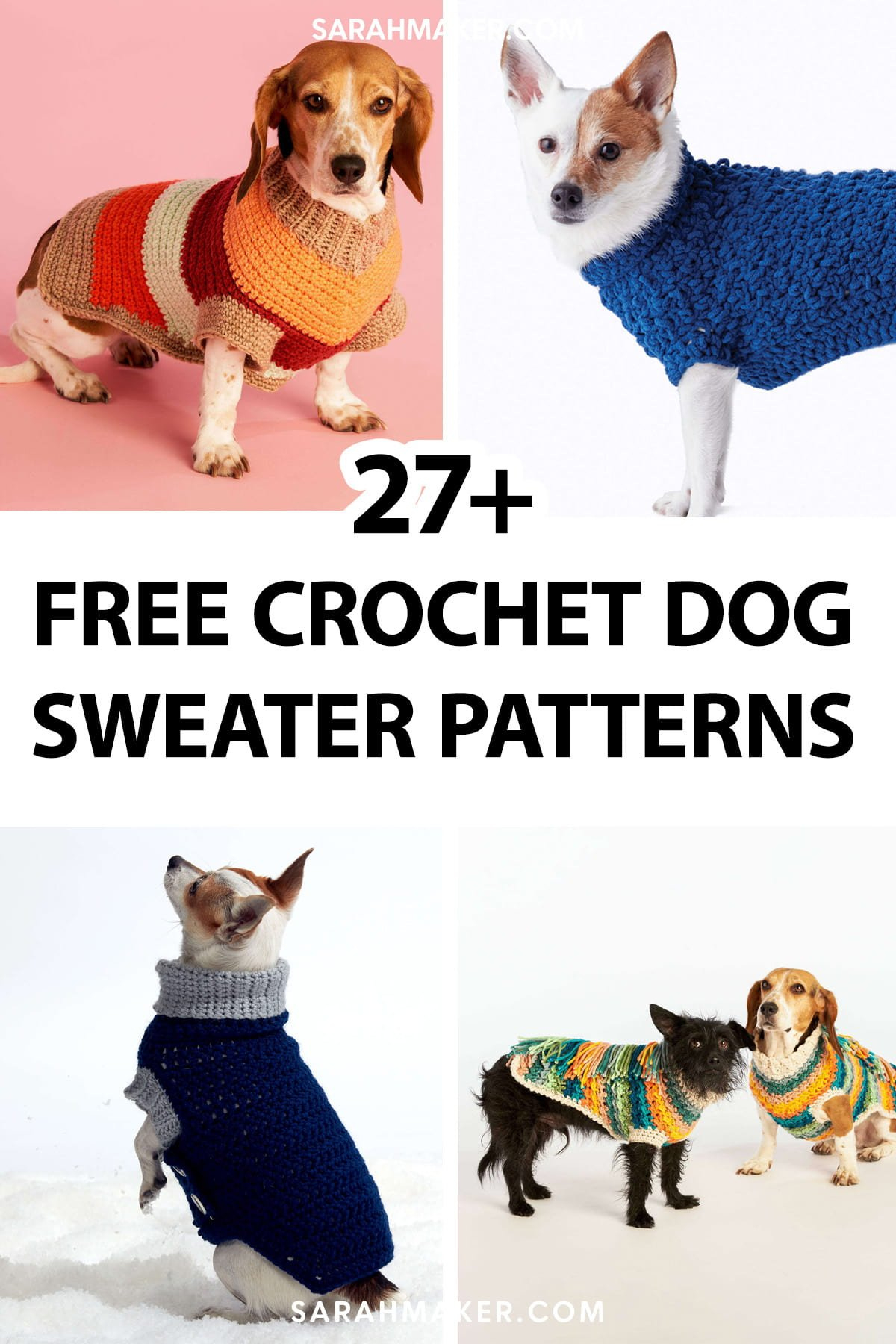 27 Free Crochet Dog Sweater Patterns - Sarah Maker regarding Free Printable Crochet Dog Sweater Patterns