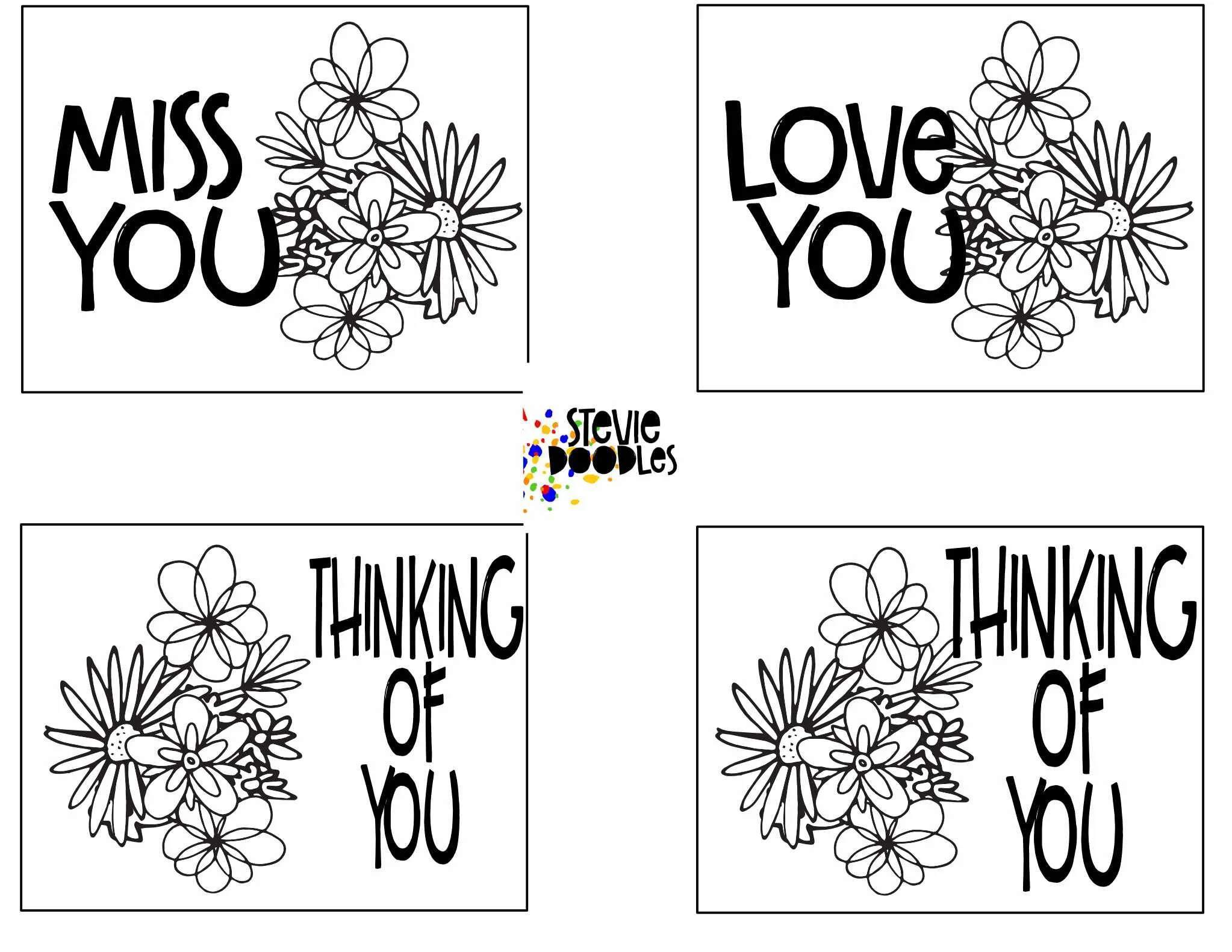 28 Free &amp;quot;Thinking Of You&amp;quot; Cards To Color — Stevie Doodles in Thinking of You Cards Printable