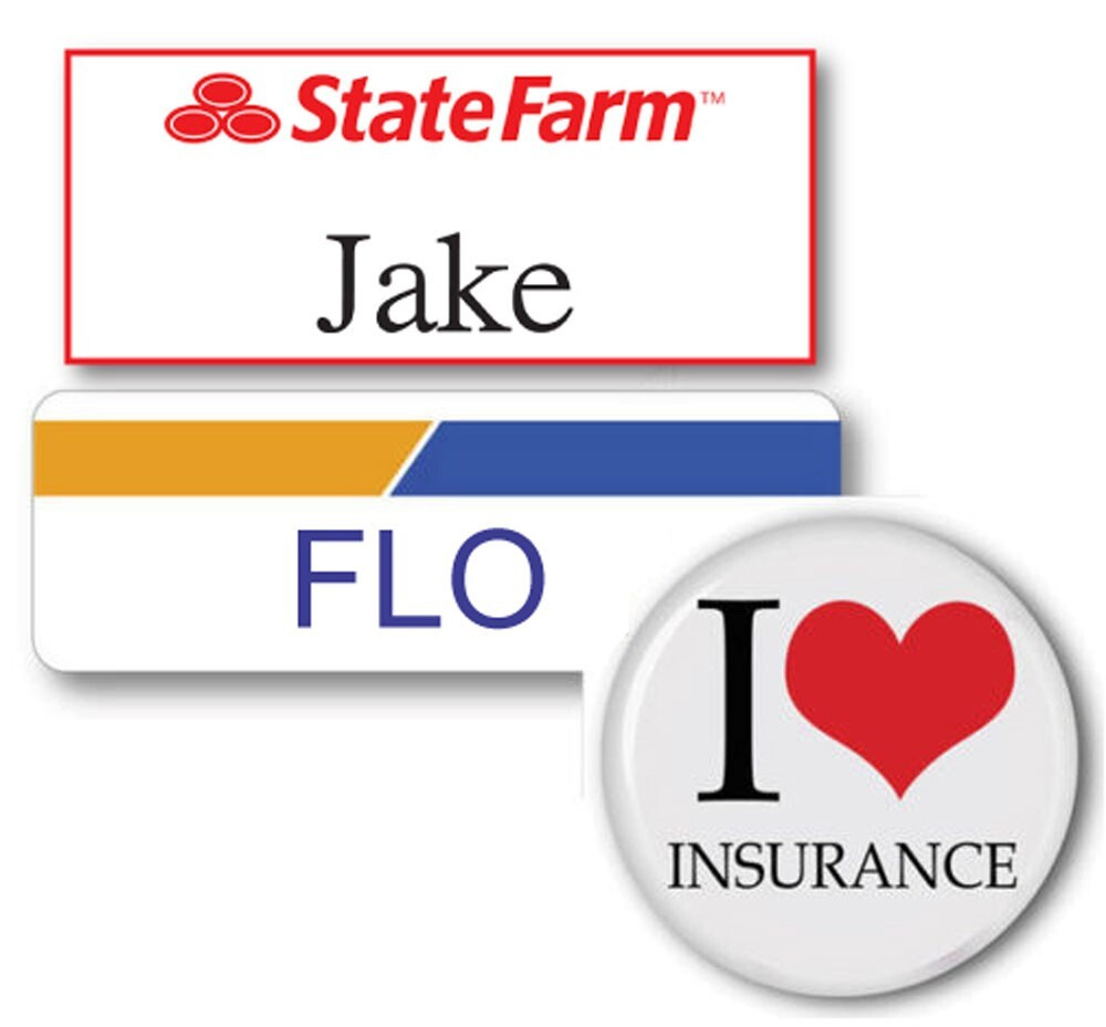 3 Piece Jake State Farm & Flo Progressive Name Badge Halloween with Jake From State Farm Name Tag Printable