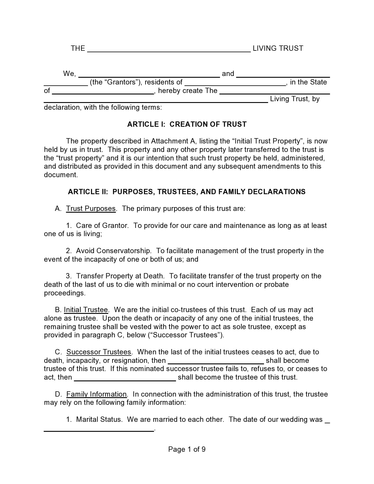 30 Free Living Trust Forms &amp;amp; Templates [Word] - Templatearchive pertaining to Free Printable Living Trust Forms