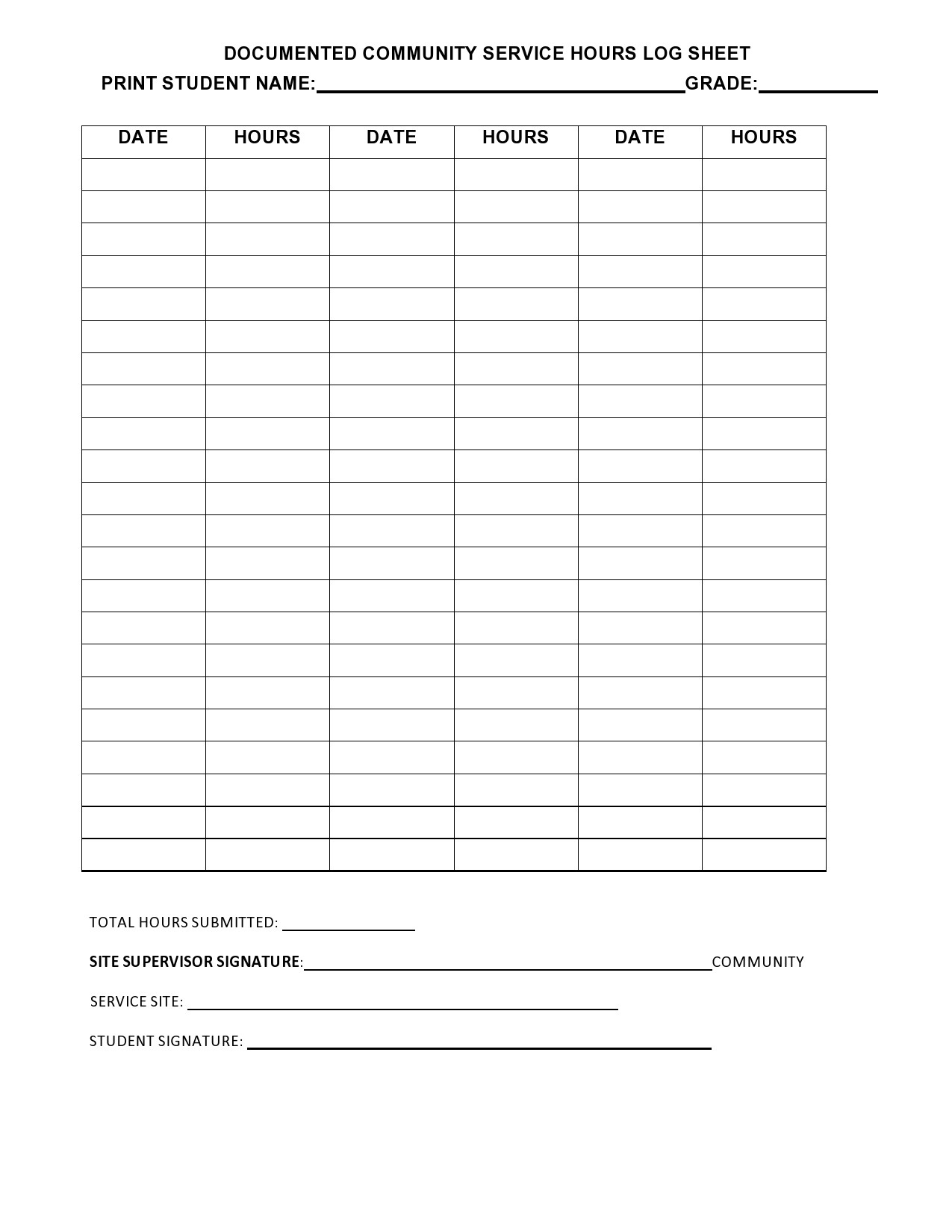 44 Printable Community Service Forms (Ms Word) ᐅ Templatelab with regard to Free Printable Community Service Forms