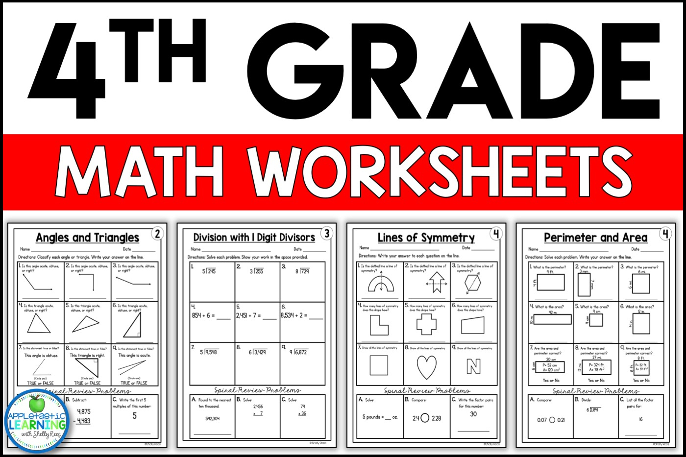 4Th Grade Common Core Math Worksheets - Printable - Appletastic within Free Printable Common Core Math Worksheets