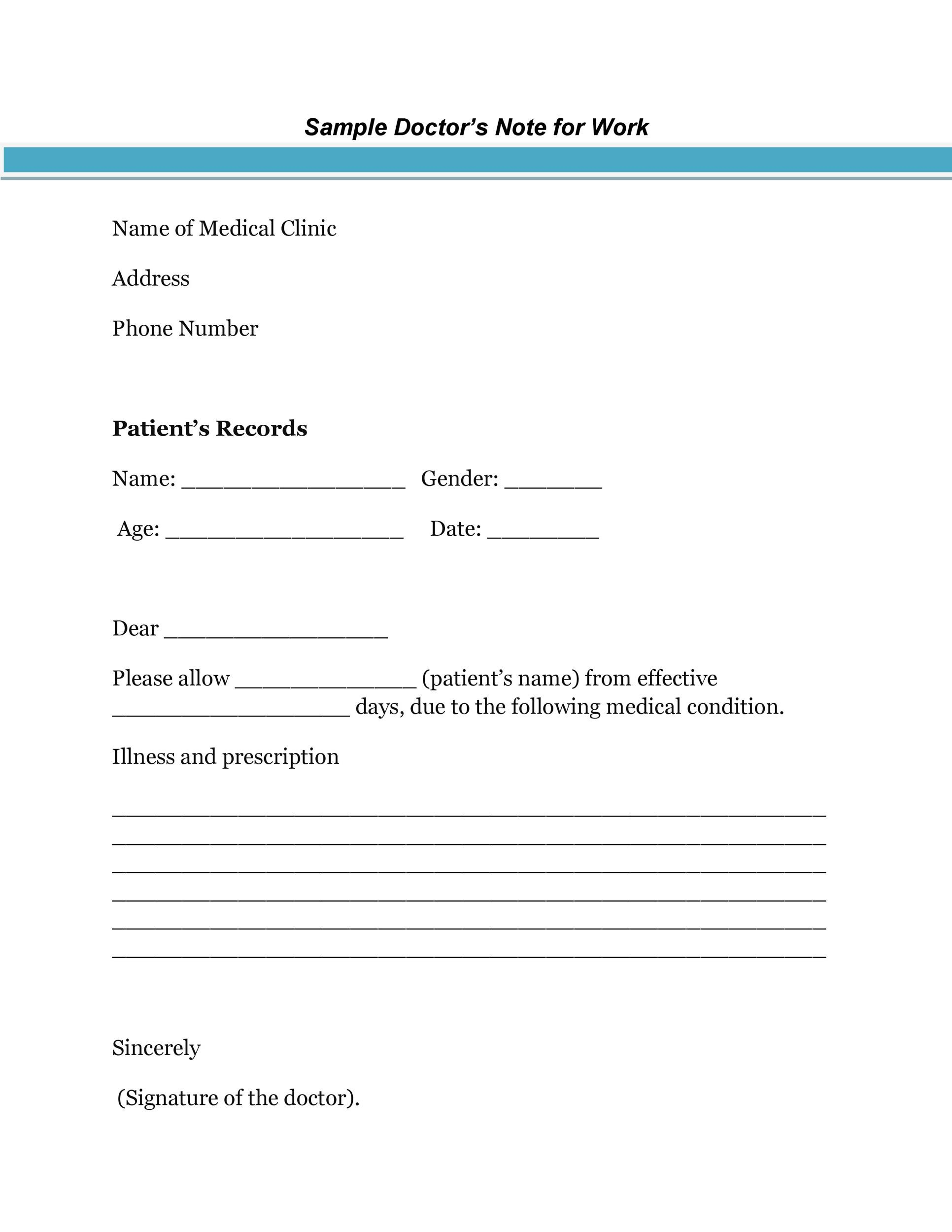 50+ Free Doctor Note Templates [For Work Or School] with regard to Printable Doctor Excuse For Work