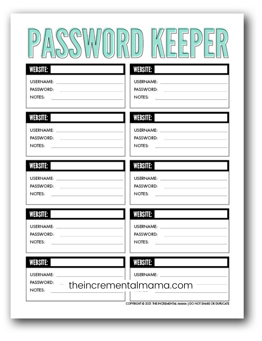 7 Free Printable Password Keeper Printables To Download Instantly with Free Printable Password Keeper Printable