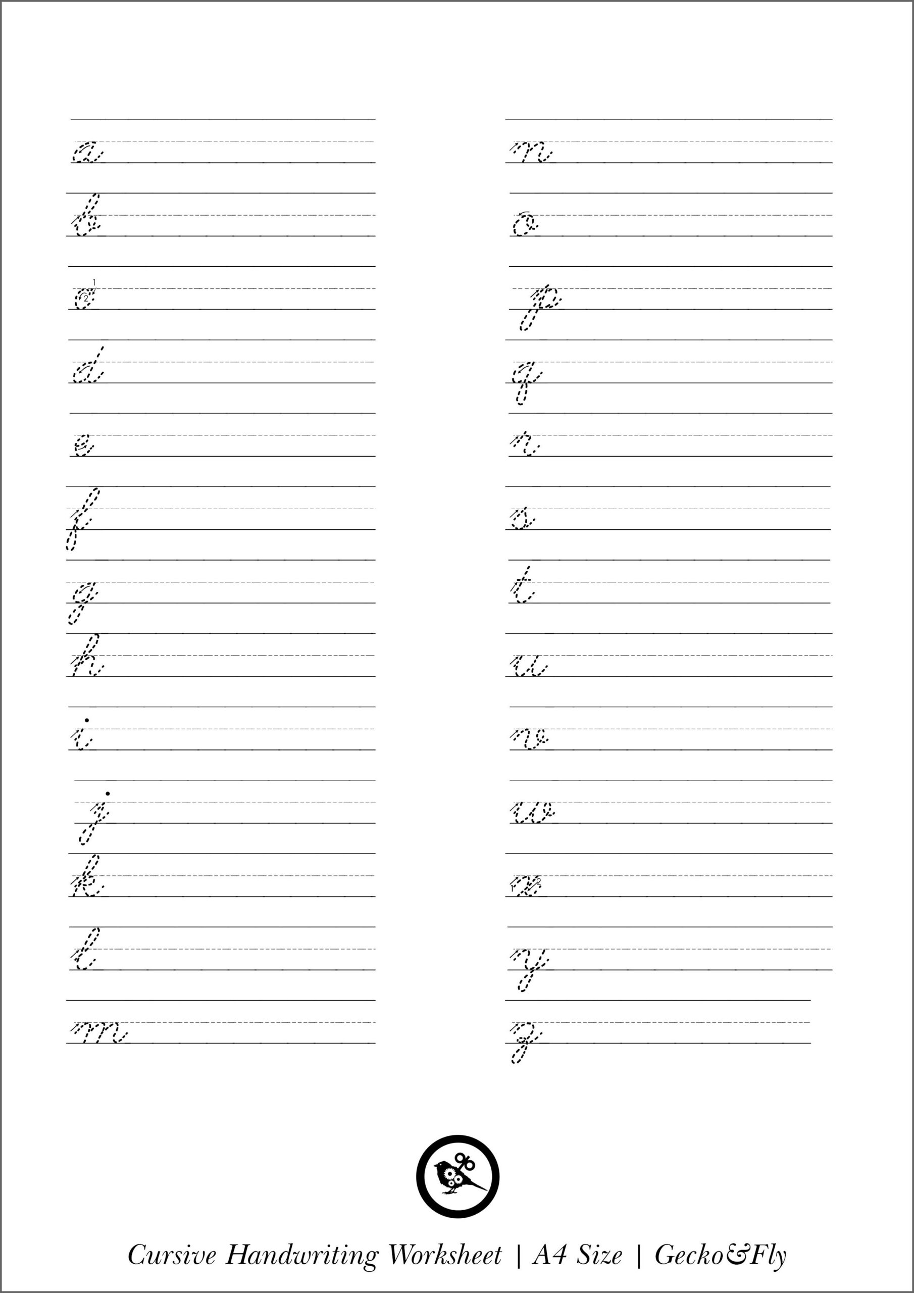 7 Printable Cursive Handwriting Worksheets For Beautiful Penmanship in Printable Cursive Handwriting Practice Worksheets