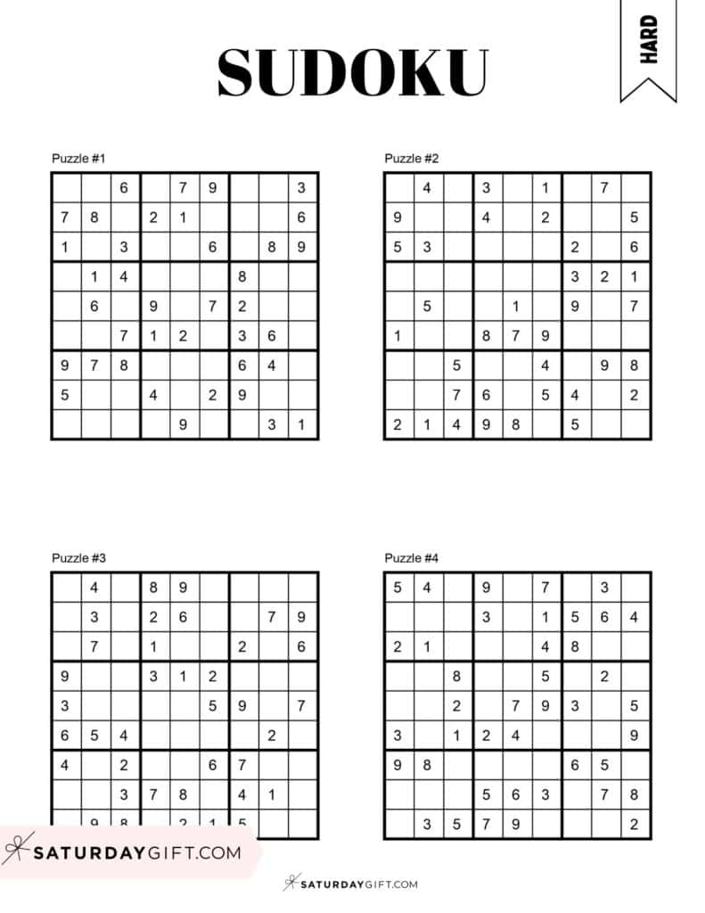72 Free Printable Sudoku Puzzles | Saturdaygift intended for Sudoku Puzzles Printable Free Download
