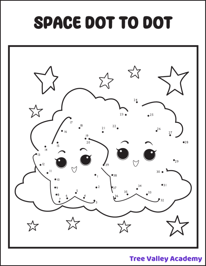 8 Space Dot To Dot Coloring Pages - Tree Valley Academy regarding Connect the Dots Printable Free