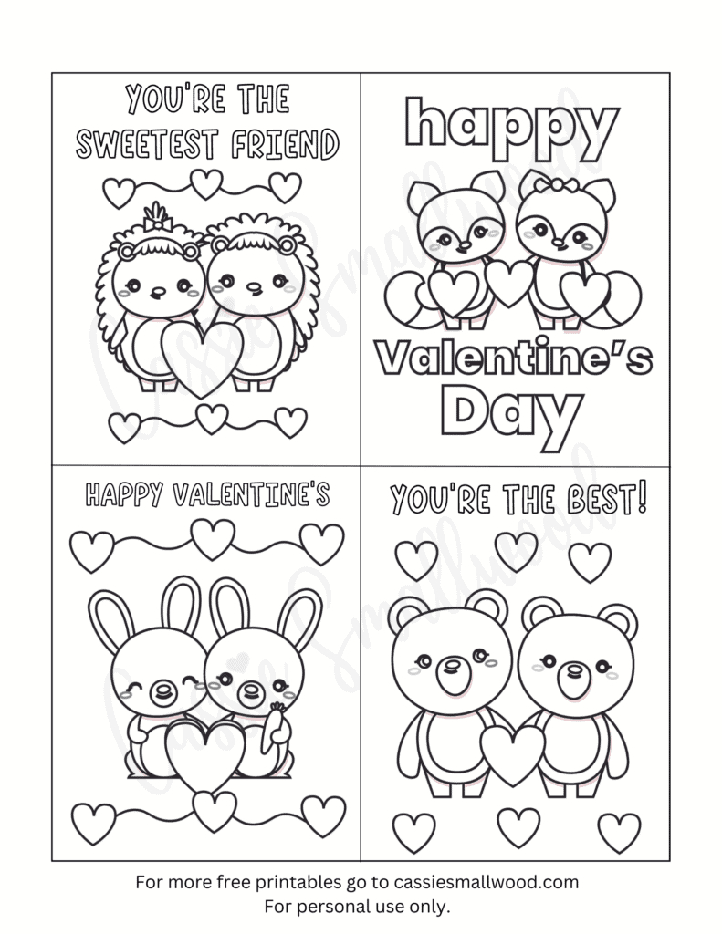 93 Cutest Printable Valentine&amp;#039;S Day Cards To Color - Cassie Smallwood pertaining to Free Printable Valentine&amp;amp;#039;s Day Card