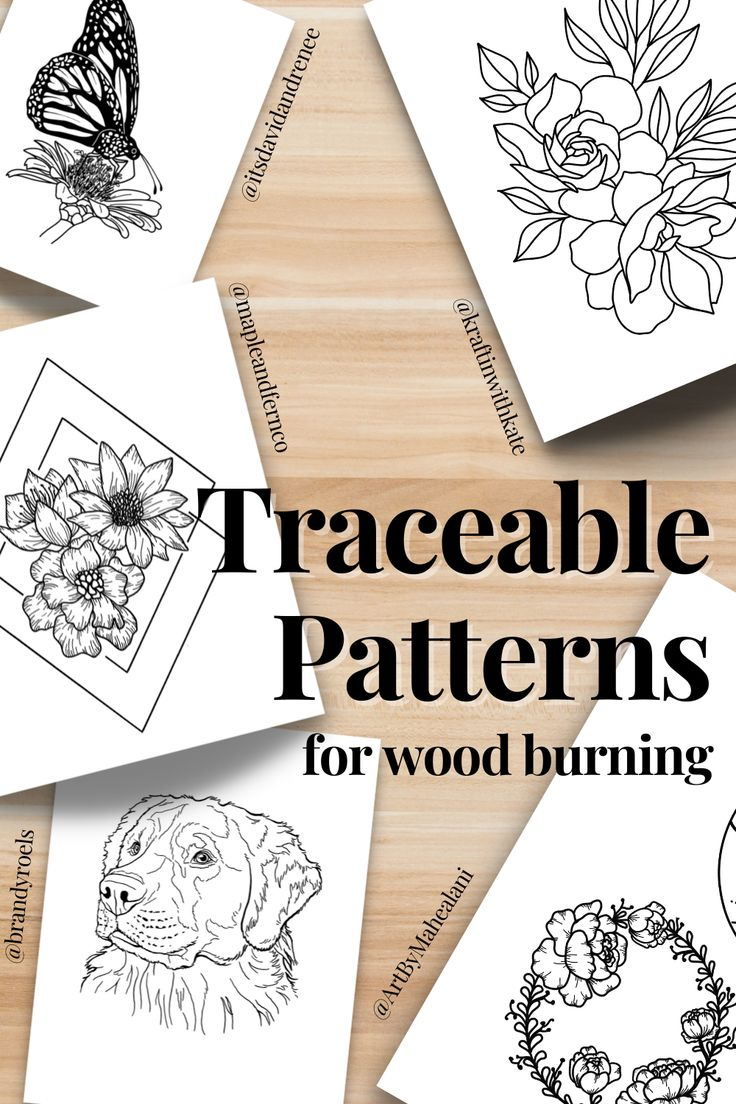 A Book Of Unique Traceable Patterns For Wood Burning Artists inside Traceable Beginner Printable Wood Burn Pattern