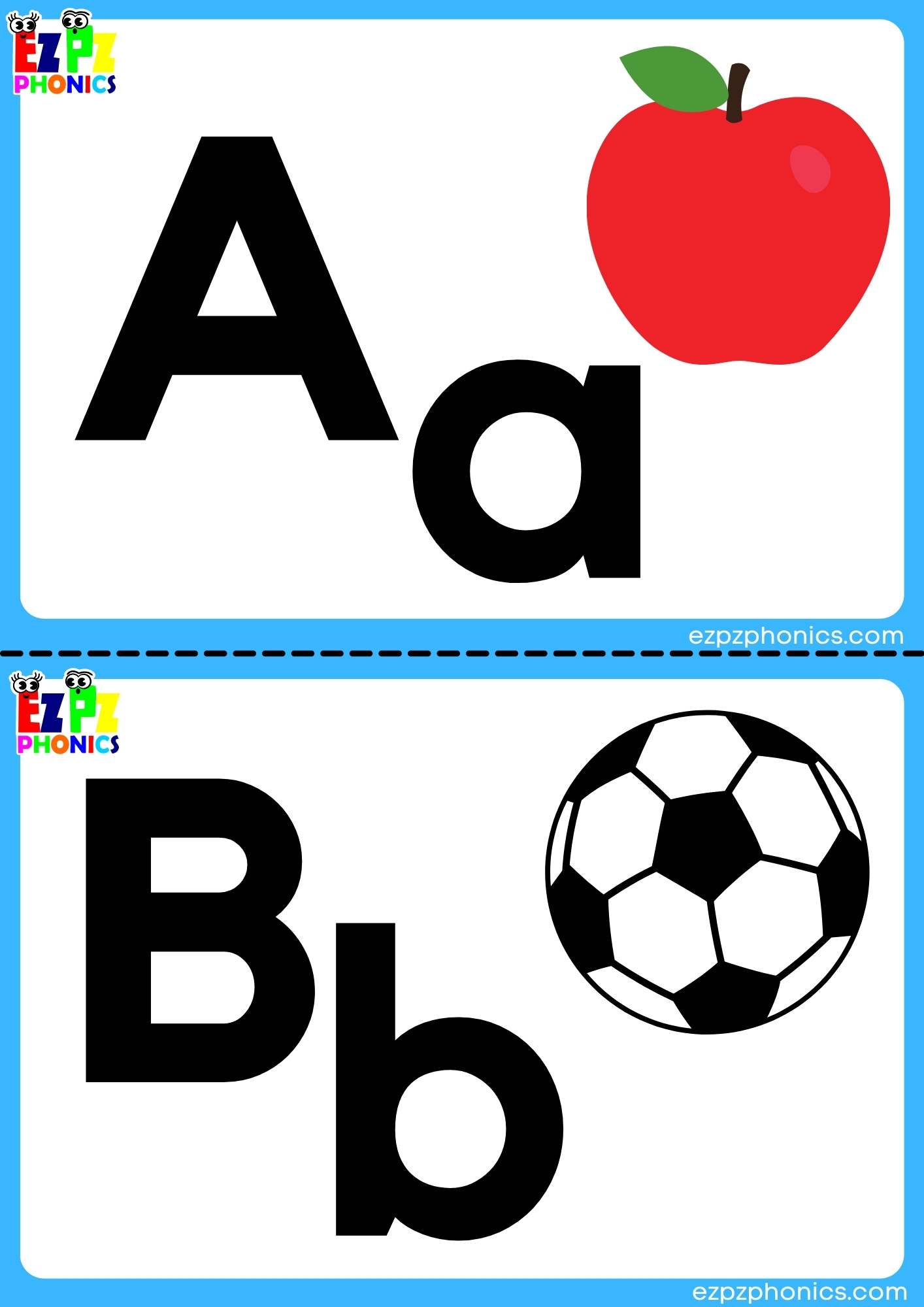 A To Z Half Page Phonics Flashcards With Images Complete Set intended for Phonics Flashcards Printable Free Download