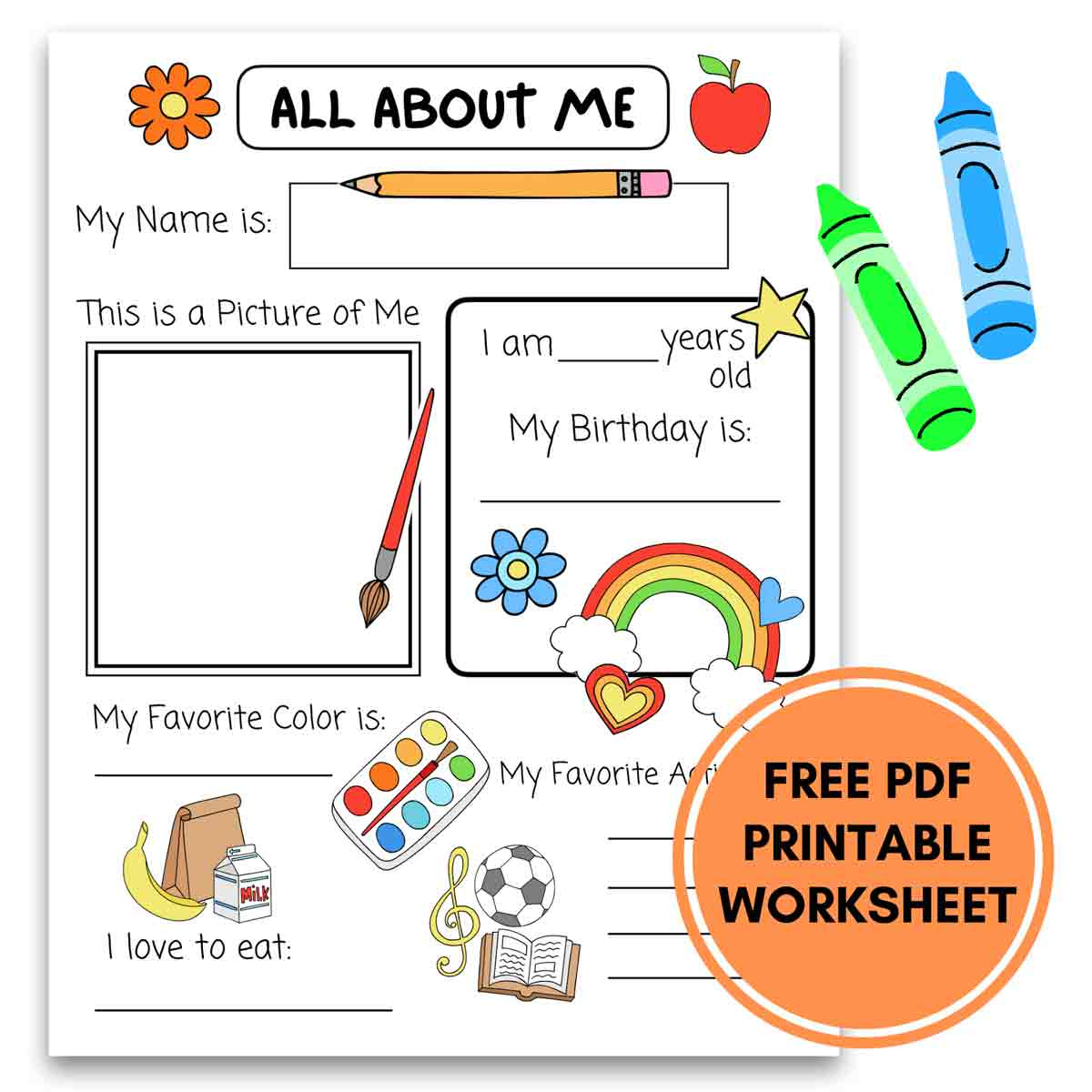 All About Me Printable Preschool Worksheet (Free Pdf) - Mindymakes regarding All About Me Printable Worksheets