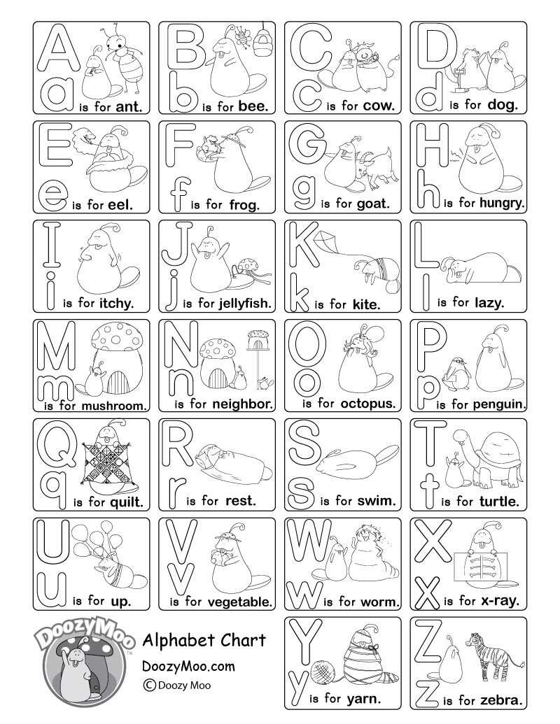 Alphabet Worksheets (Free Printables) - Doozy Moo in Kindergarten Free Printable Worksheets Alphabet