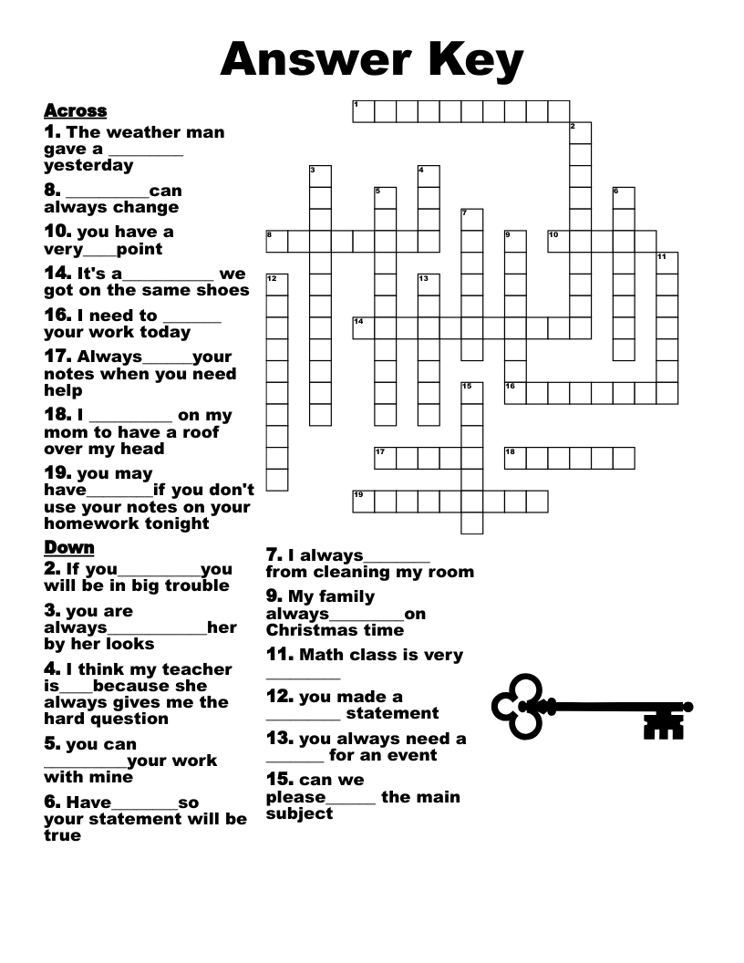 Answer Key Crossword - Wordmint in Crossword Puzzles Printable With Answers
