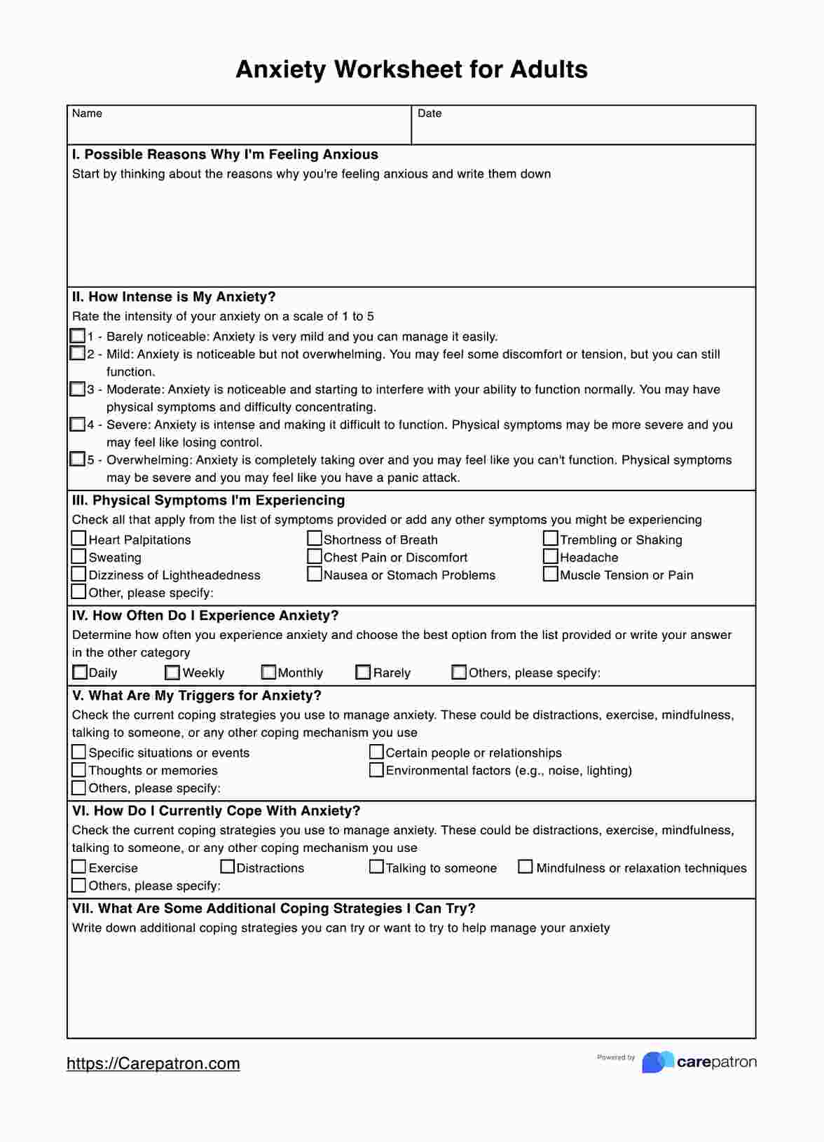 Anxiety Worksheets For Adults pertaining to Free Printable Anxiety Worksheets For Adults