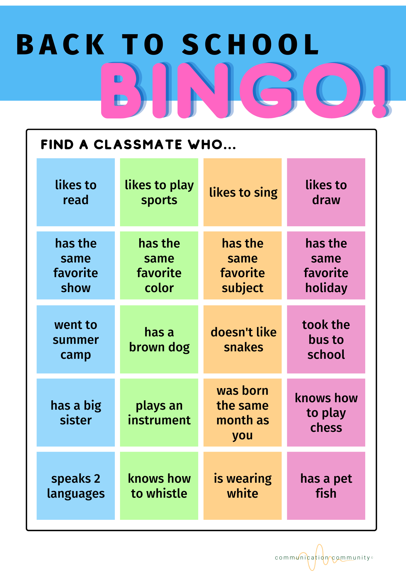 Back To School Bingo: Freebie throughout Back to School Bingo Free Printable