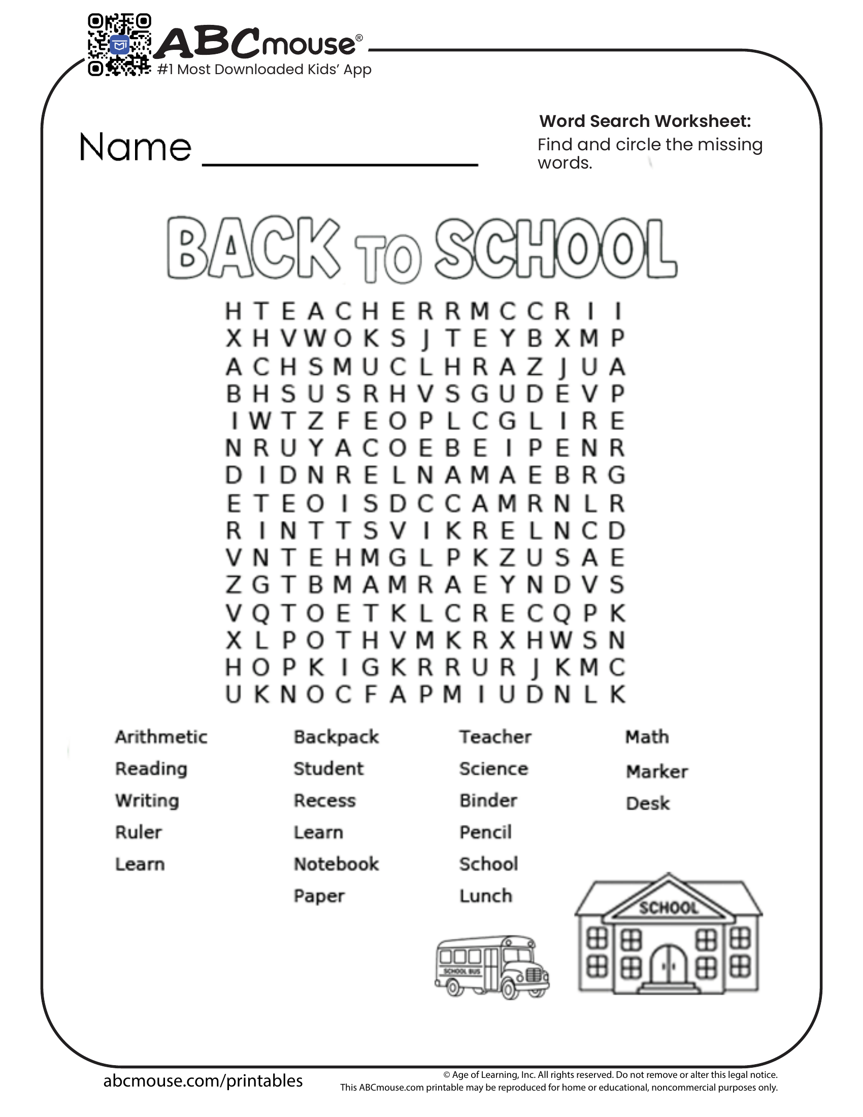 Back To School Worksheets For Kids | Abcmouse throughout Printable Activities For 10 Year Olds