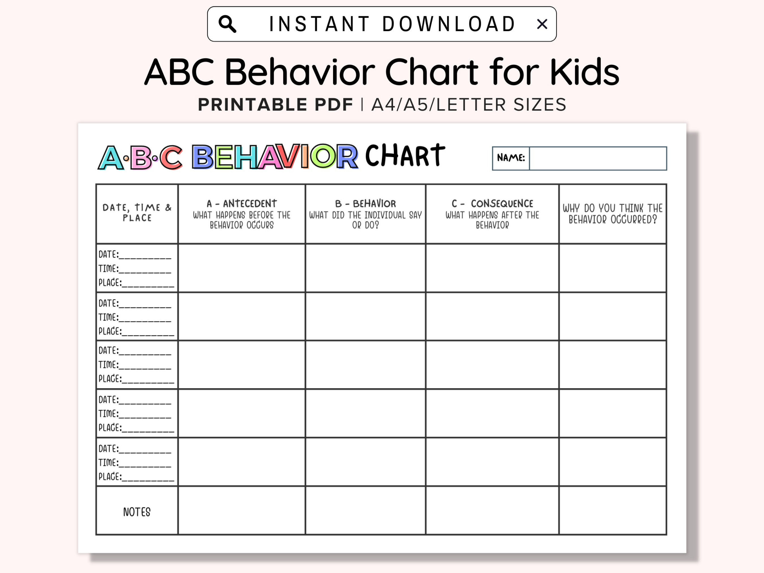 Behavior Chart For Kids | Behavior Chart | Behavior Reward Chart for Behavior Chart For Classroom Printable