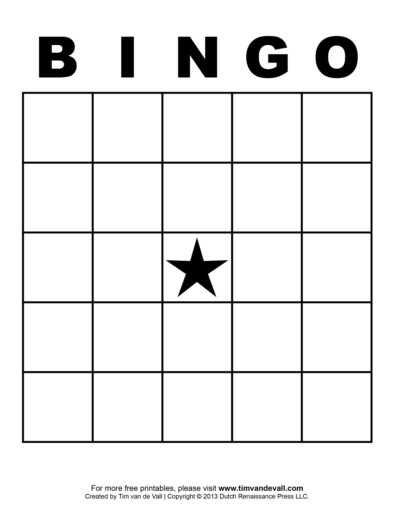 Blank Bingo Template - Tim&#039;S Printables throughout Free Printable Blank Bingo Template
