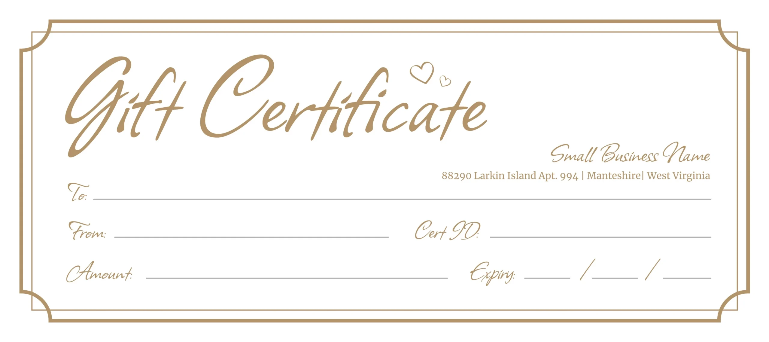 Blank Gift Certificate Free Google Docs Template - Gdoc.io for Free Printable Gift Certificate Templates