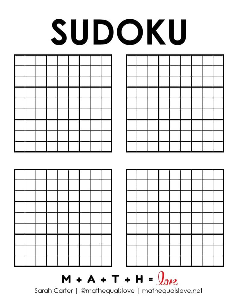 Blank Printable 9X9 Sudoku Grids (Free Pdf Download) with Printable Sudoku 1 Per Page