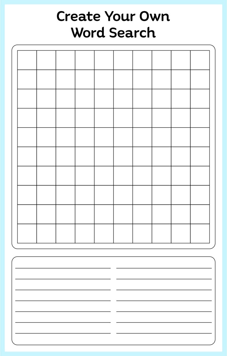 Blank Word Search Puzzles - 16 Free Pdf Printables | Printablee inside Make Your Own Word Search Puzzle Free Printable