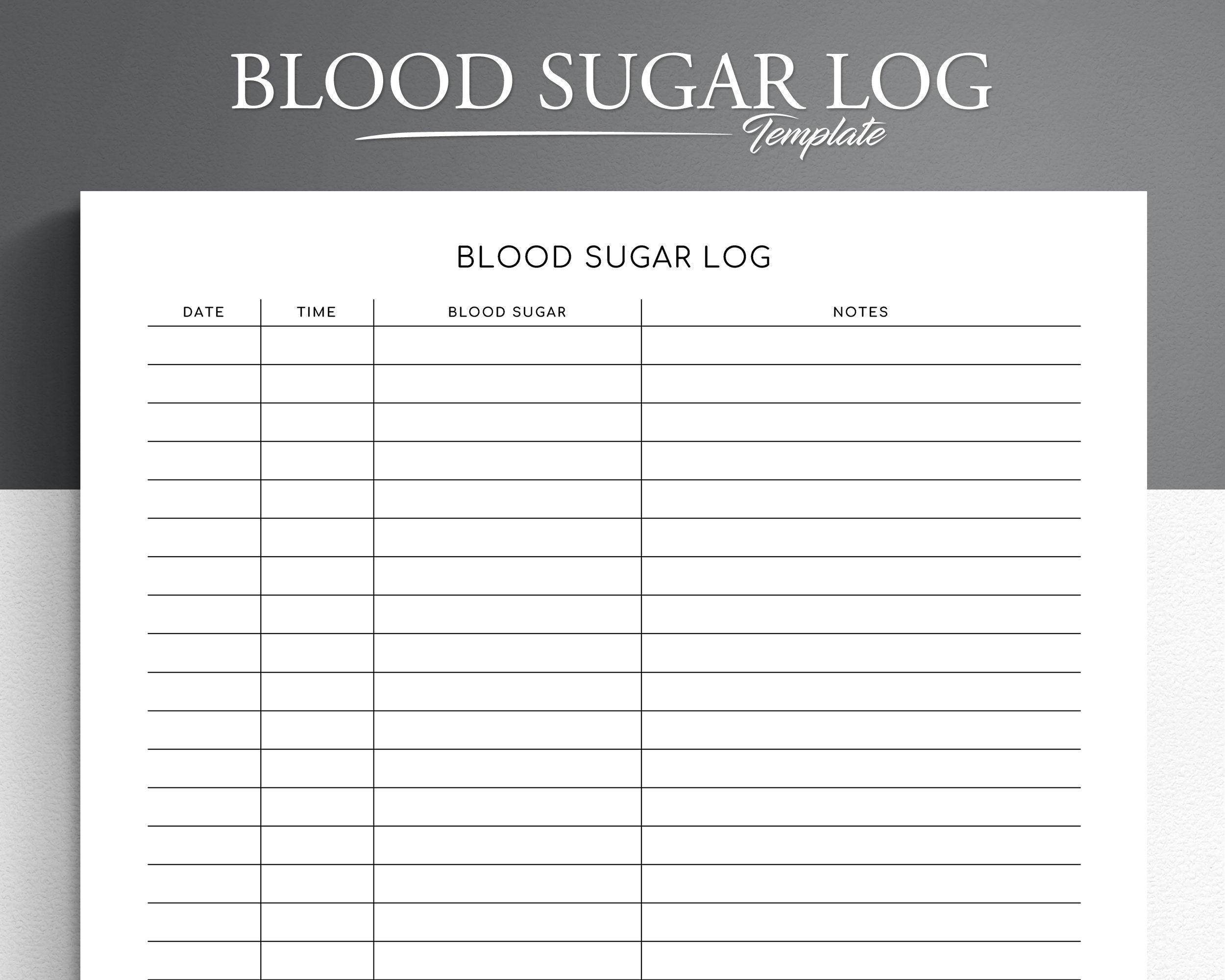 Blood Sugar Log Printable. Blood Sugar Tracker Editable Printable within Free Printable Blood Sugar Logs