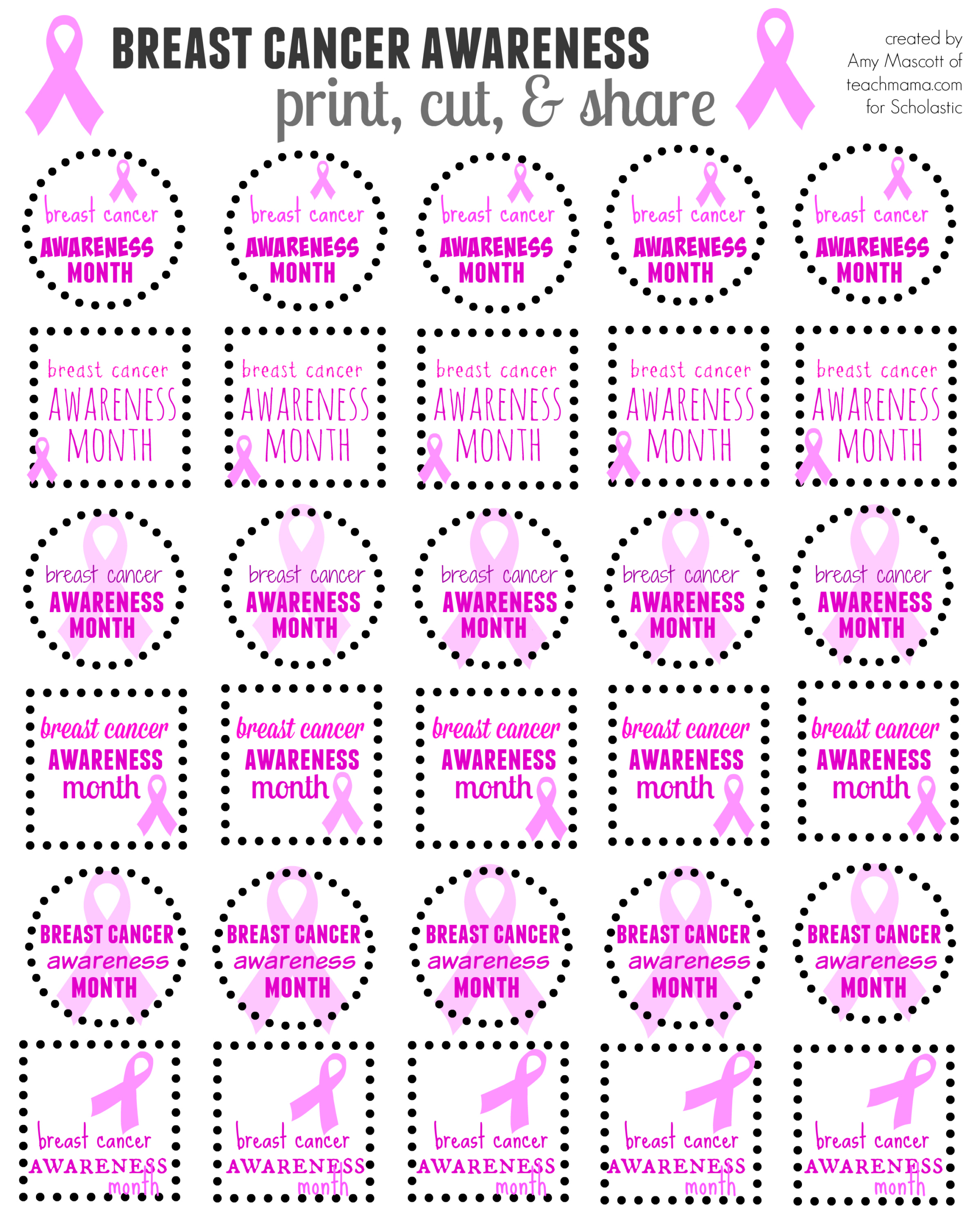 Breast Cancer Awareness: Printable To Share throughout Printable Breast Cancer Awareness Facts