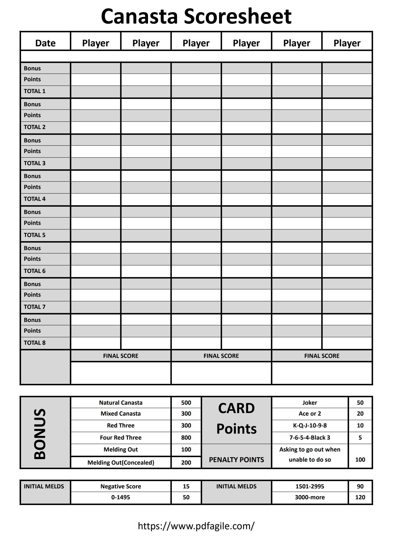 Canasta Scoresheet Template | Pdf Agile inside Pdf Printable Canasta Score Sheet
