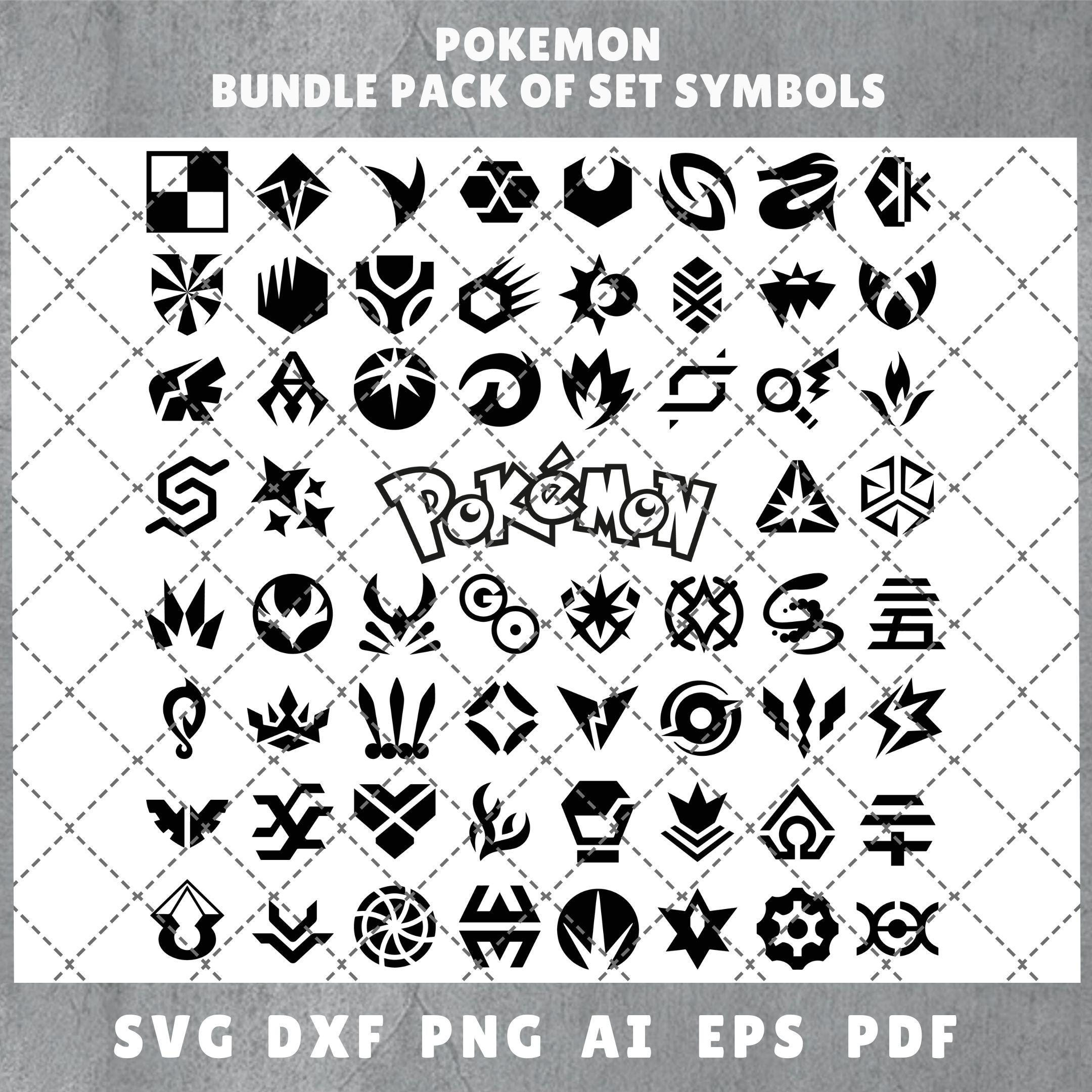 Card Set Inspired Pokemon Symbols Laser Cut Svg Png | Tcg | Gift with Symbol Guide Printable Pokemon Card Set Symbols