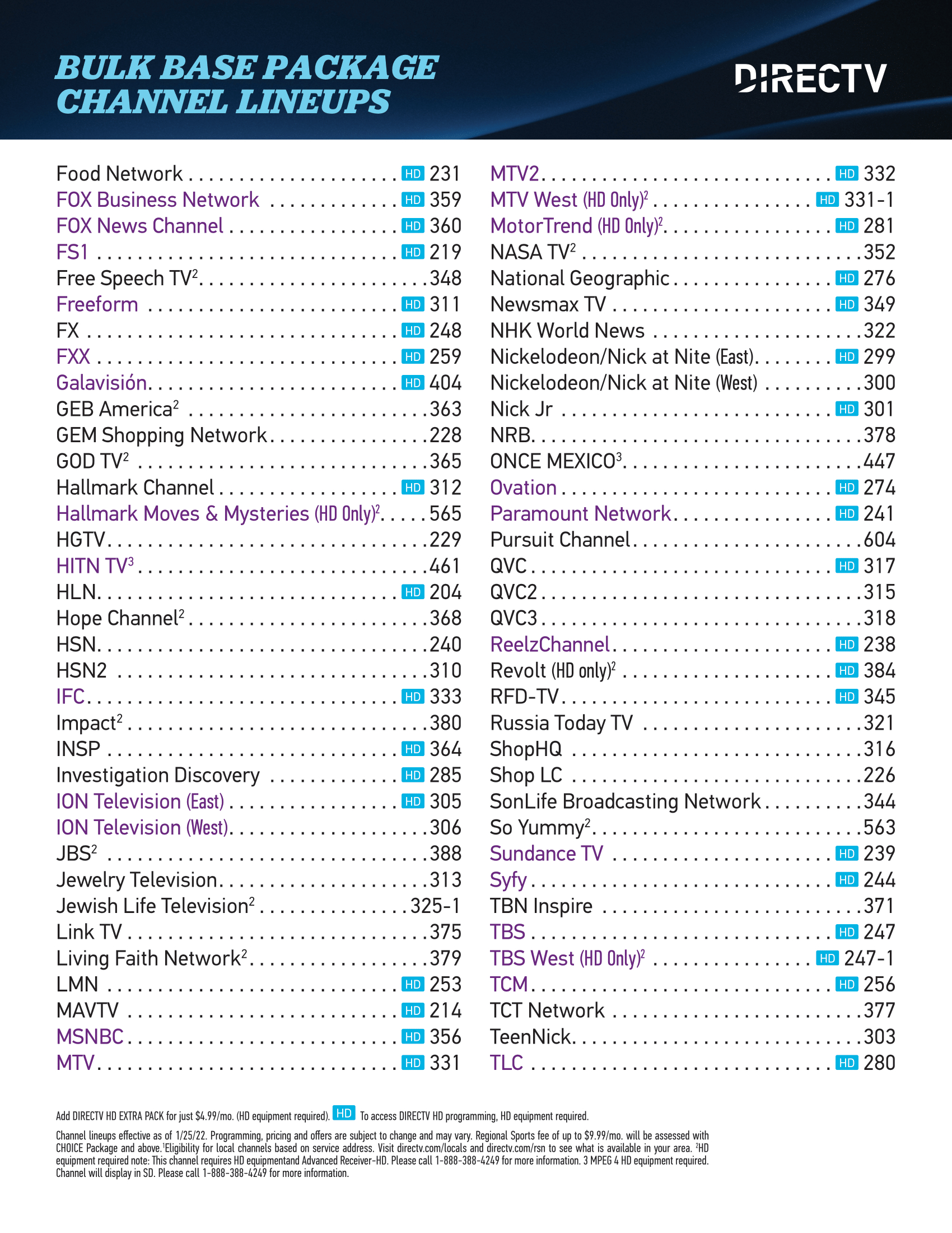 Channel Lineups - Stellar Fiber Internet with Printable Superbox Channel List