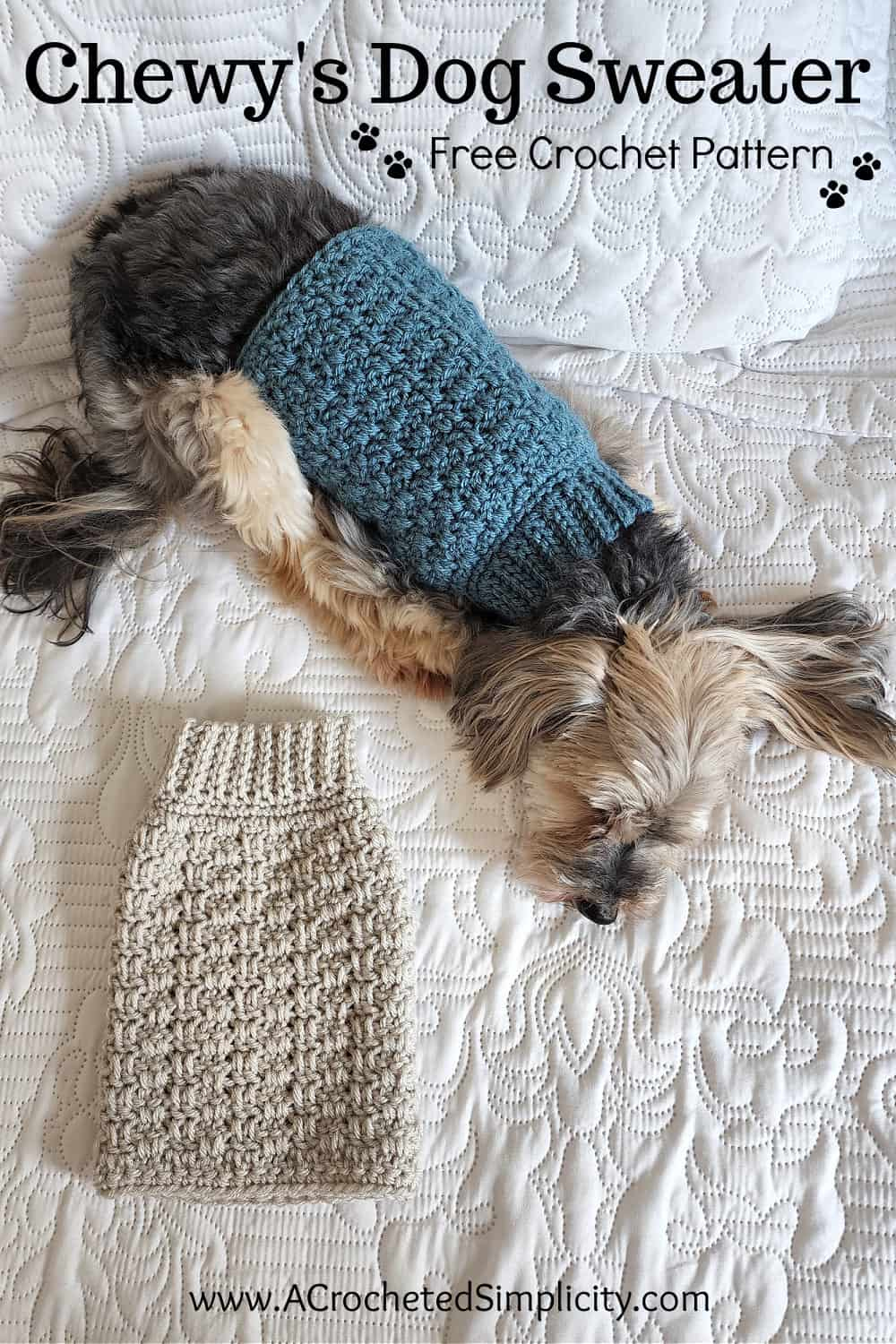 Chewy&amp;#039;S Crochet Dog Sweater - Free Crochet Pattern For Pets - A in Free Printable Crochet Dog Sweater Patterns