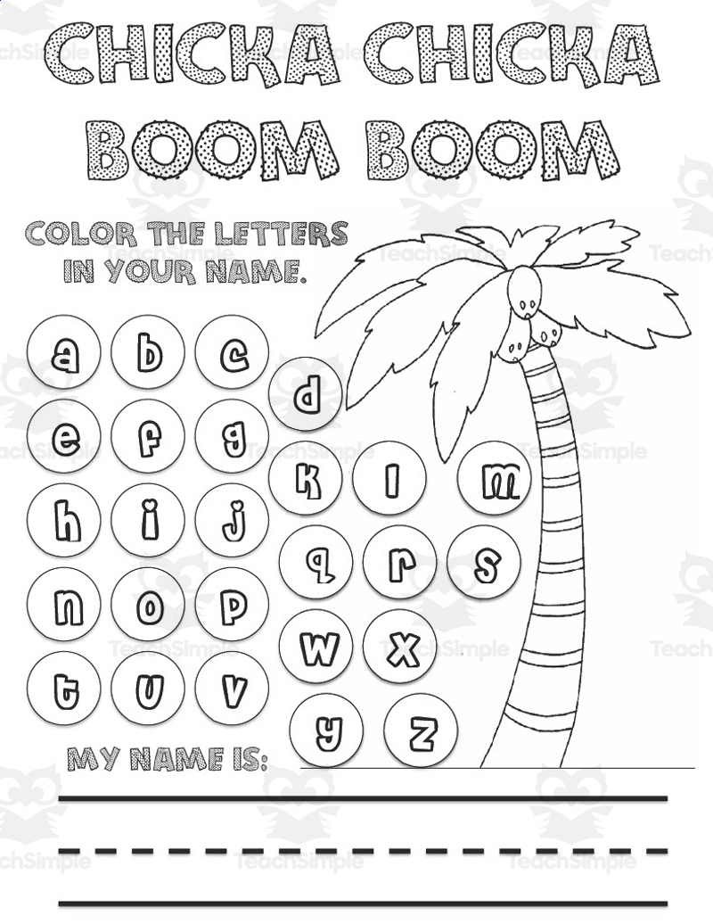 Chicka Chicka Boom Boom Literacy + Math Activity within Chicka Chicka Boom Boom Printables
