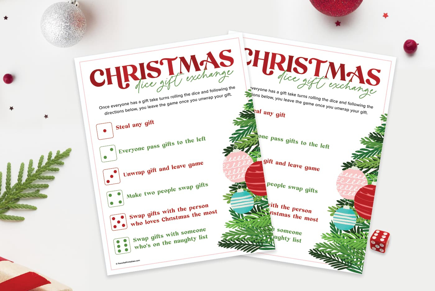 Christmas Dice Game, Free Printable For Gift Exchange! - Favorite in Christmas Dice Game Gift Exchange Rules Printable