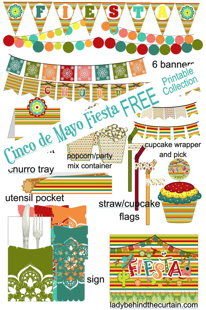 Cinco De Mayo Fiesta Party Free Printable Collection inside Cinco De Mayo Printable Decorations