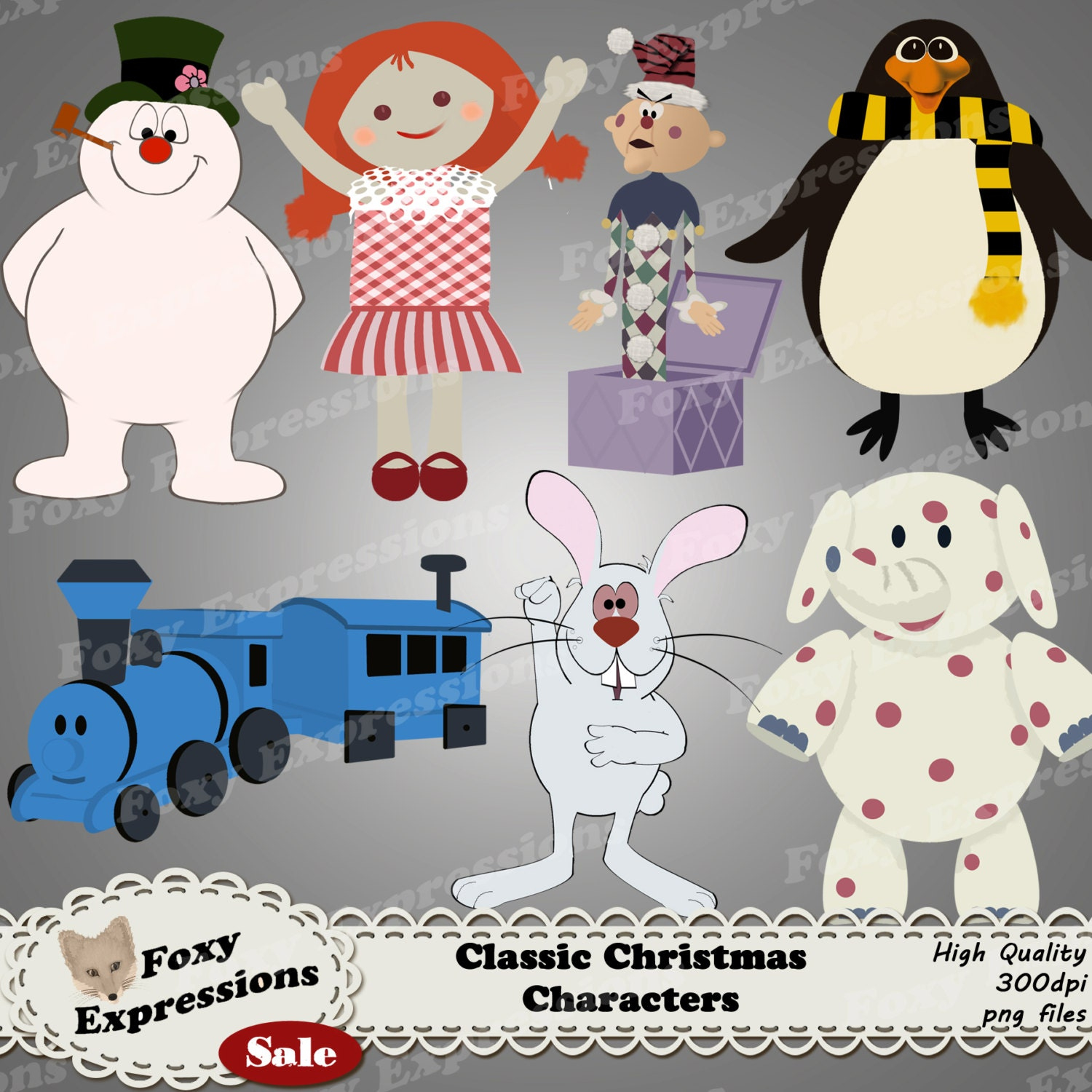 Classic Christmas Characters Digitales Clip Art Pack Kommt Mit pertaining to Printable Island Of Misfit Toys Characters