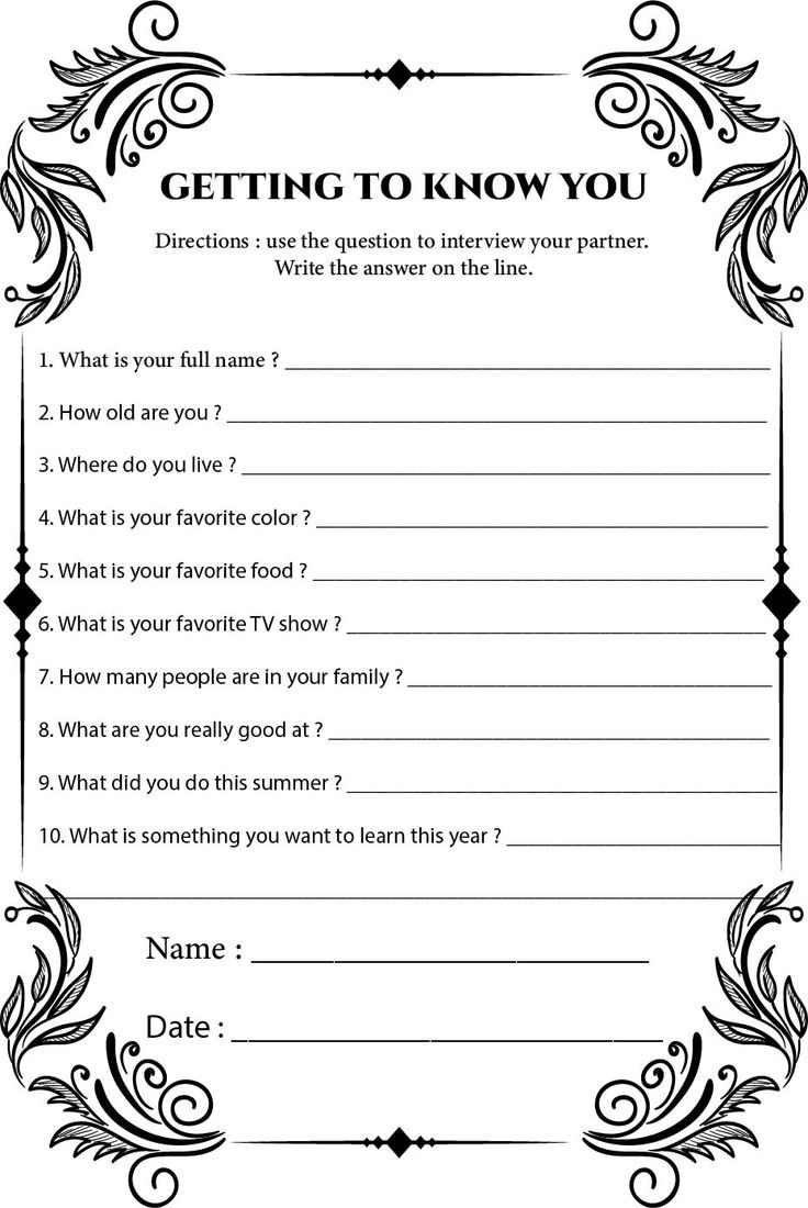 Classroom Getting To Know You - 15 Free Pdf Printables | Printablee throughout Free Printable Getting To Know You Worksheets