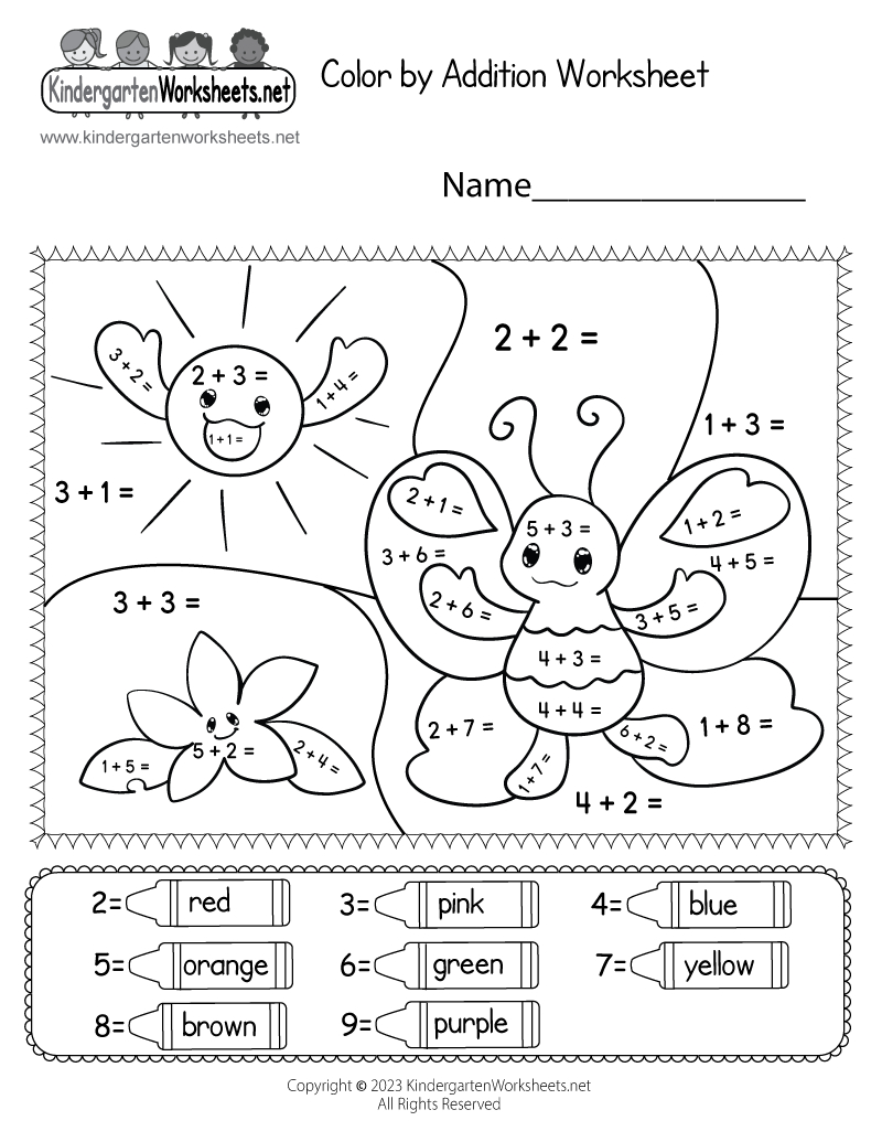 Coloraddition Worksheet - Free Printable, Digital, &amp;amp; Pdf in Printable Addition Sheets For Kindergarten