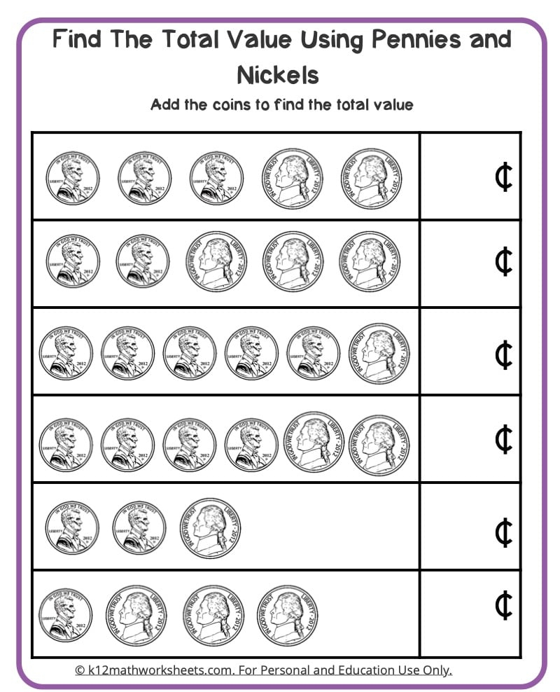 Counting Money Worksheets within Kindergarten Money Worksheets Free Printable