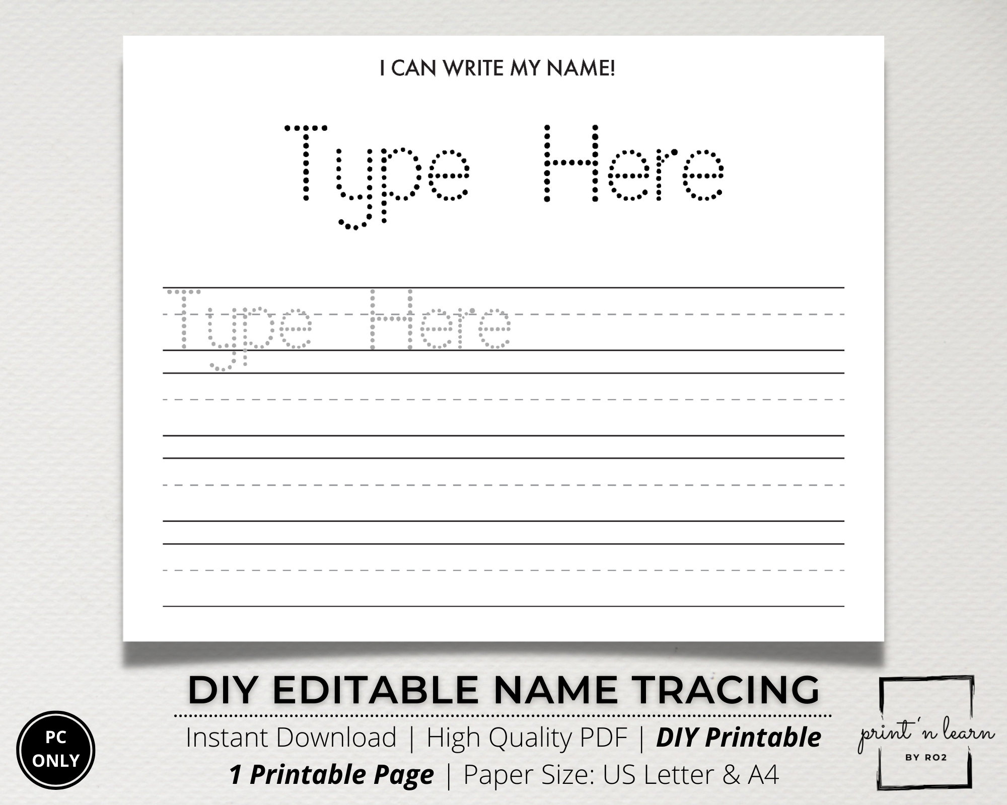 Custom Name Tracing Sheet, Handwriting Practice, Name Writing pertaining to Learn to Write Name Printables