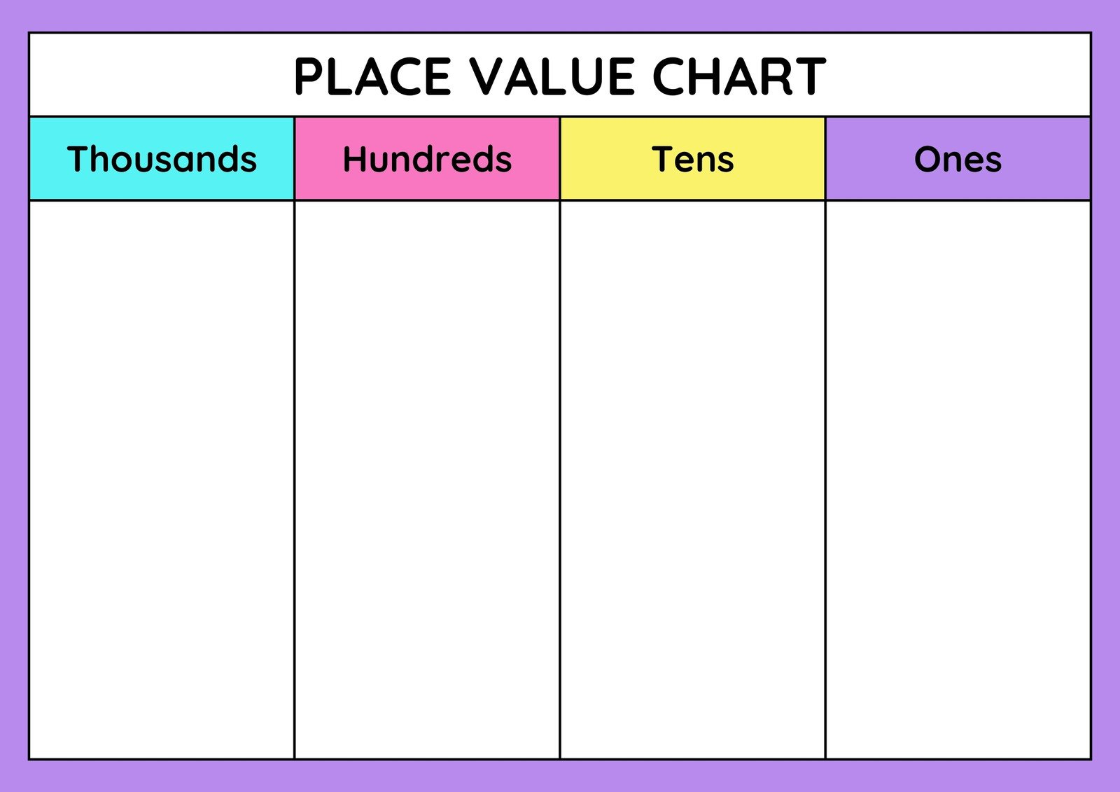 Customize 89+ Place Value Worksheets Templates Online - Canva in Free Printable Place Value Sheets