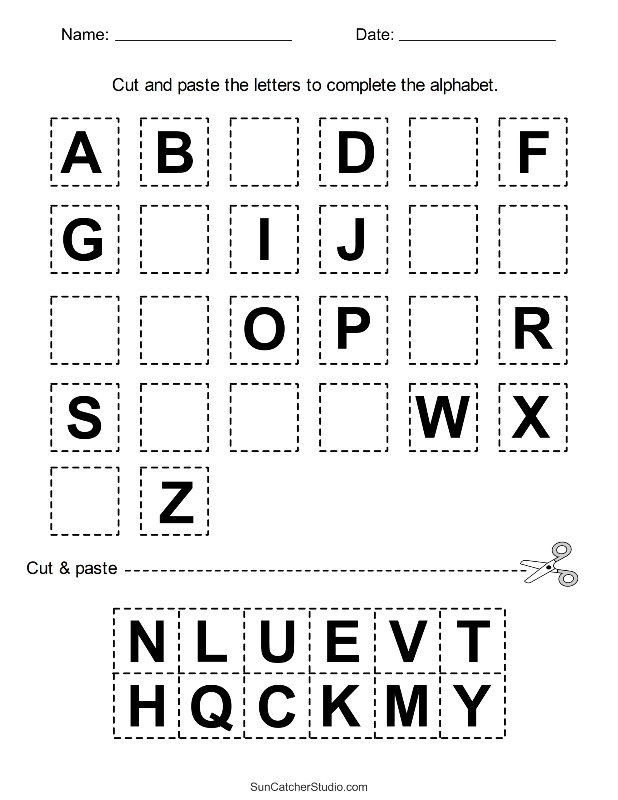 Cut And Paste Worksheets (Printable Activities For Kids) – Free pertaining to Preschool Printable Worksheets Free Download